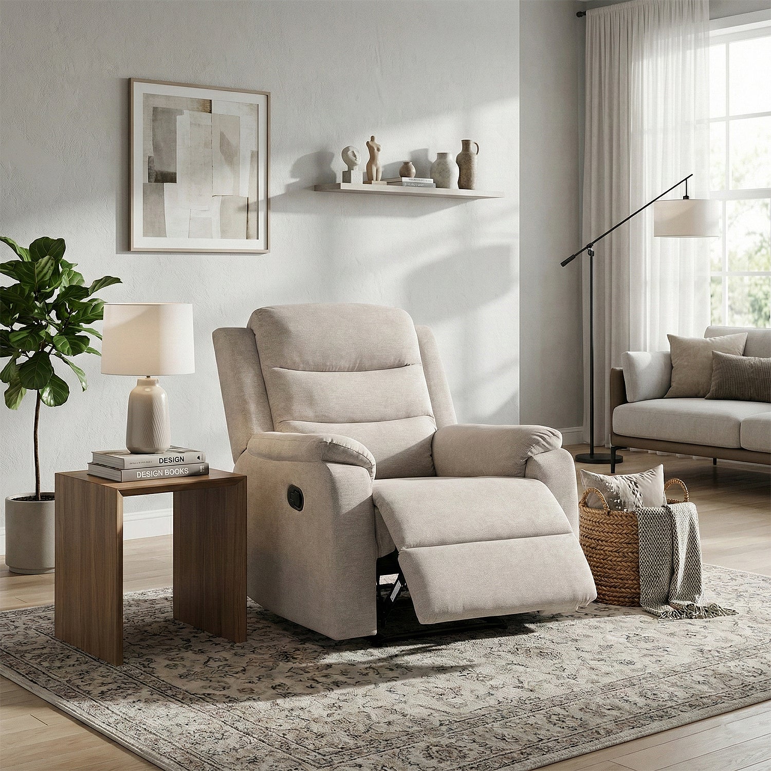 Silla Reclinable Cliford Chenille Beige