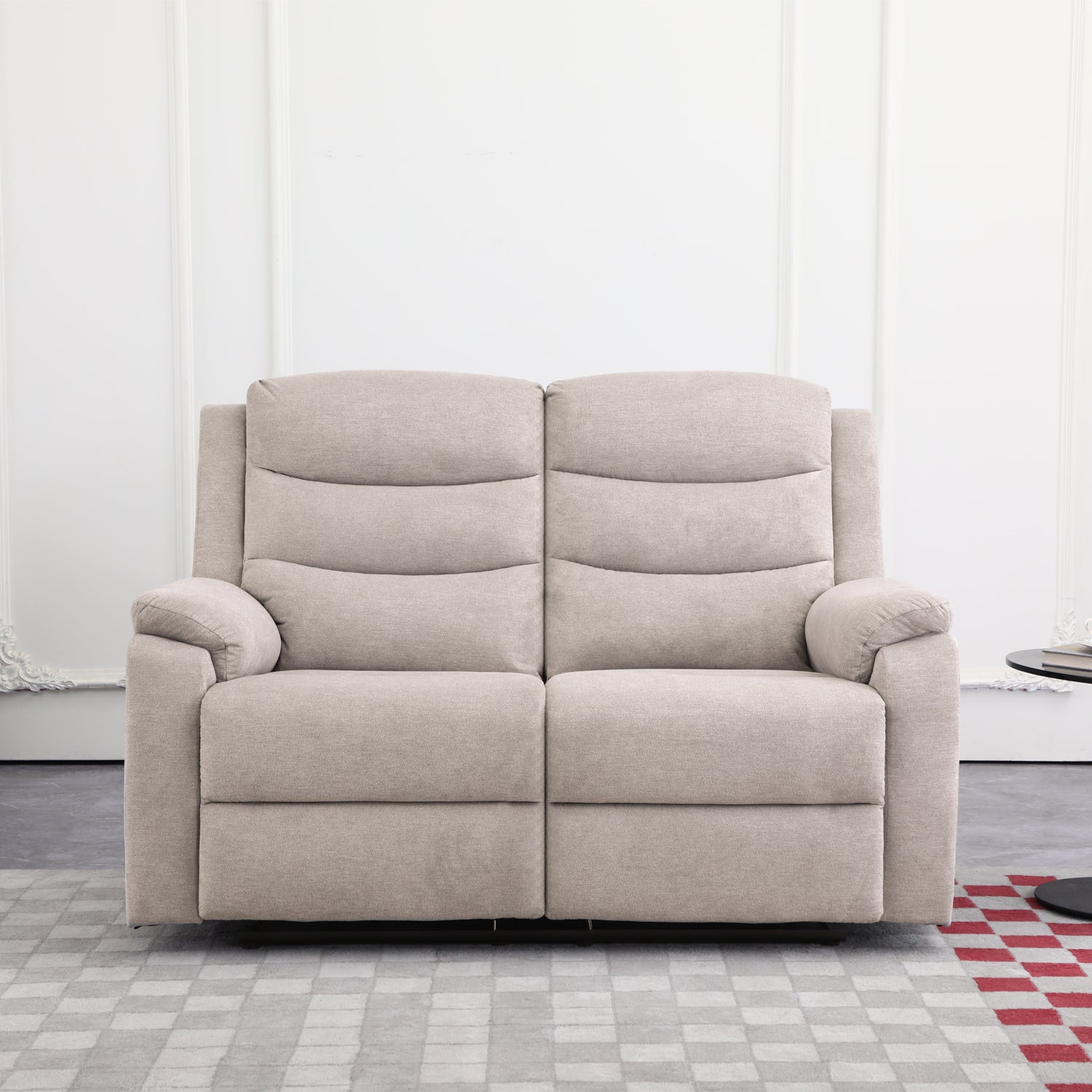 Sofá Reclinable 2 Puestos Cliford Chenille Beige
