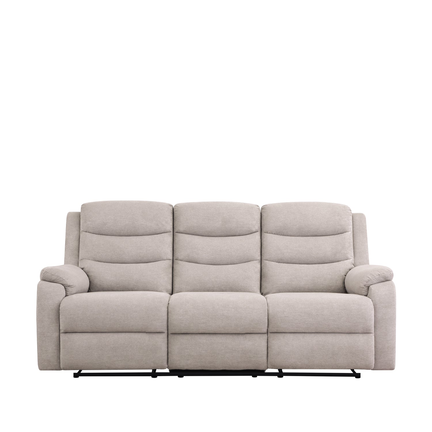 Sofá Reclinable 3 Puestos Cliford Chenille Beige