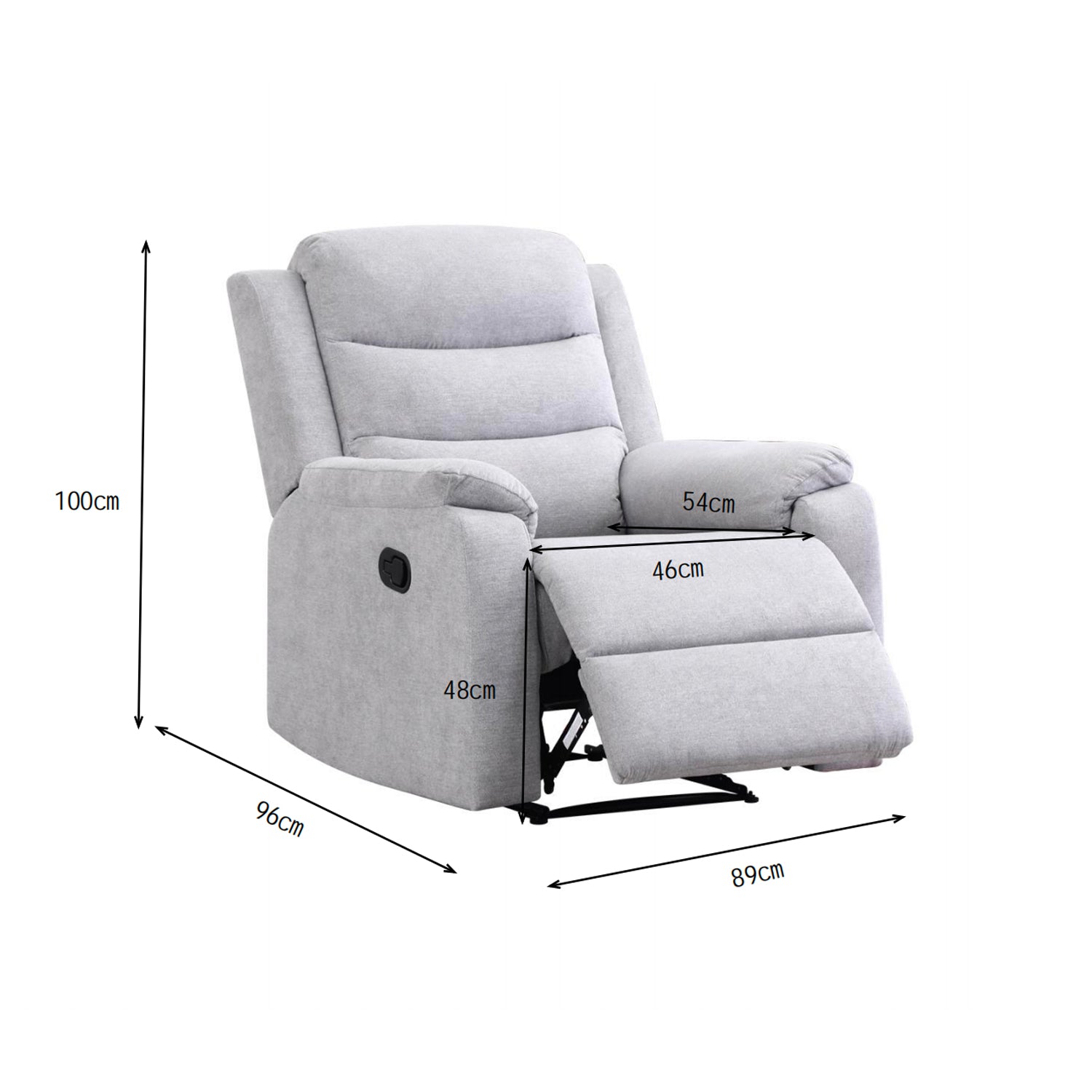 Silla Reclinable Cliford Chenille Plata
