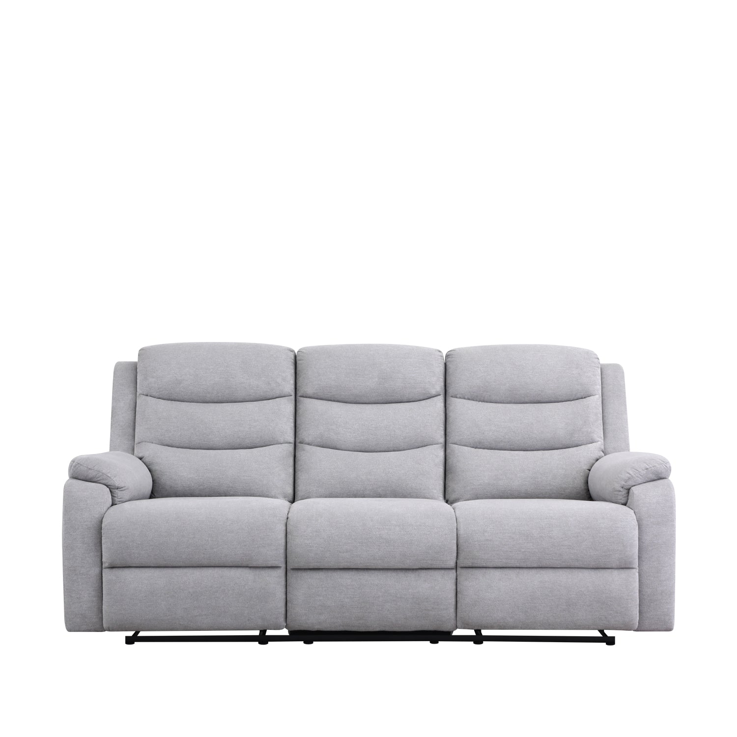 Sofá Reclinable 3 Puestos Cliford Chenille Plata