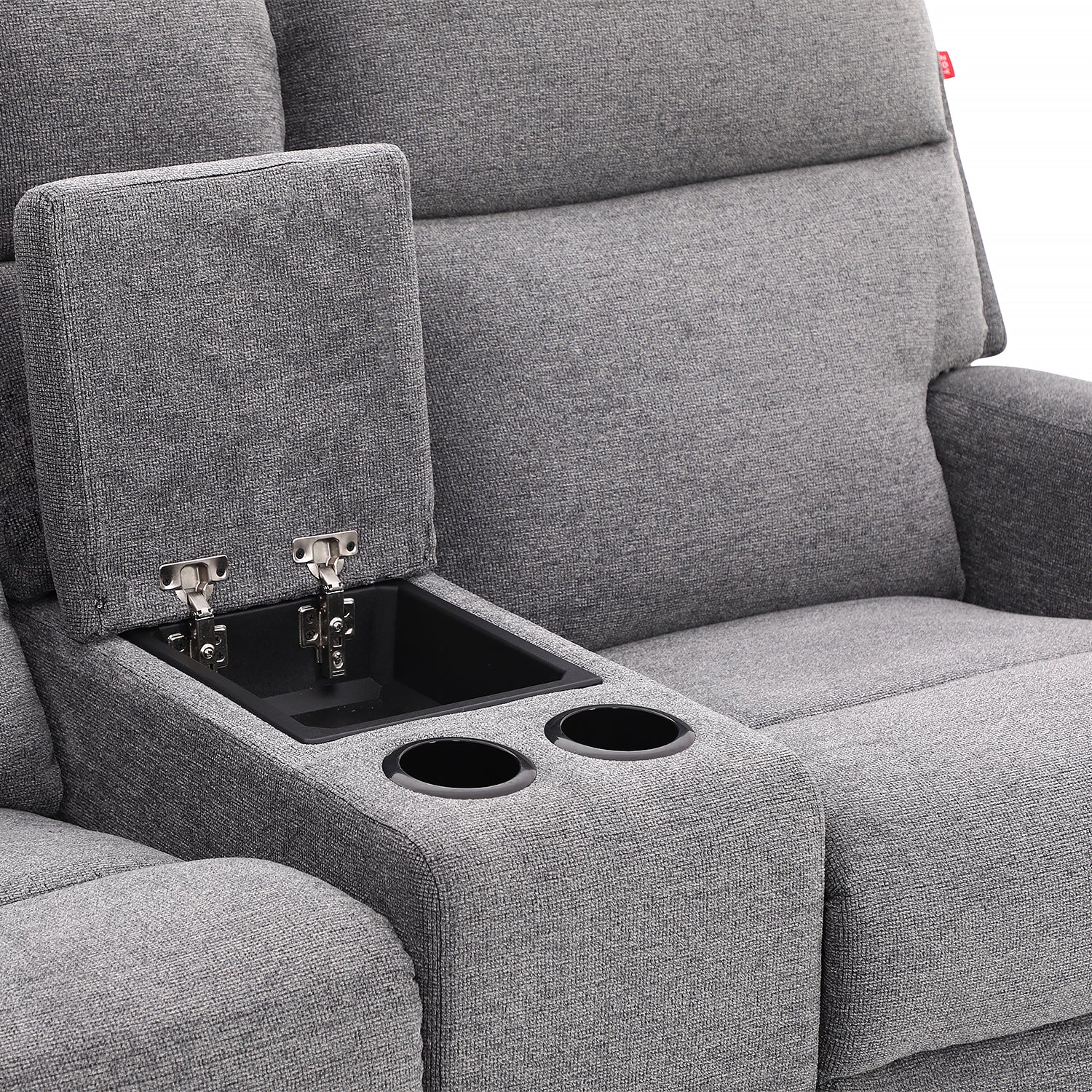 Sofá Reclinable 2 Puestos Beckel Chenille Gris