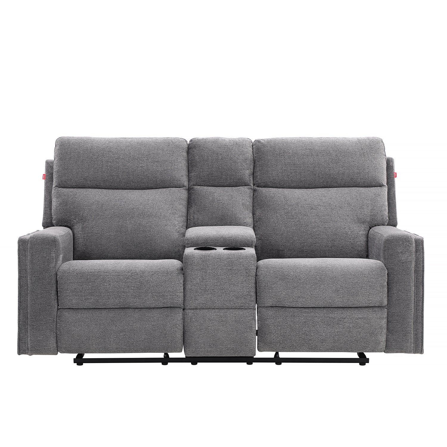 Sofá Reclinable 2 Puestos Beckel Chenille Gris