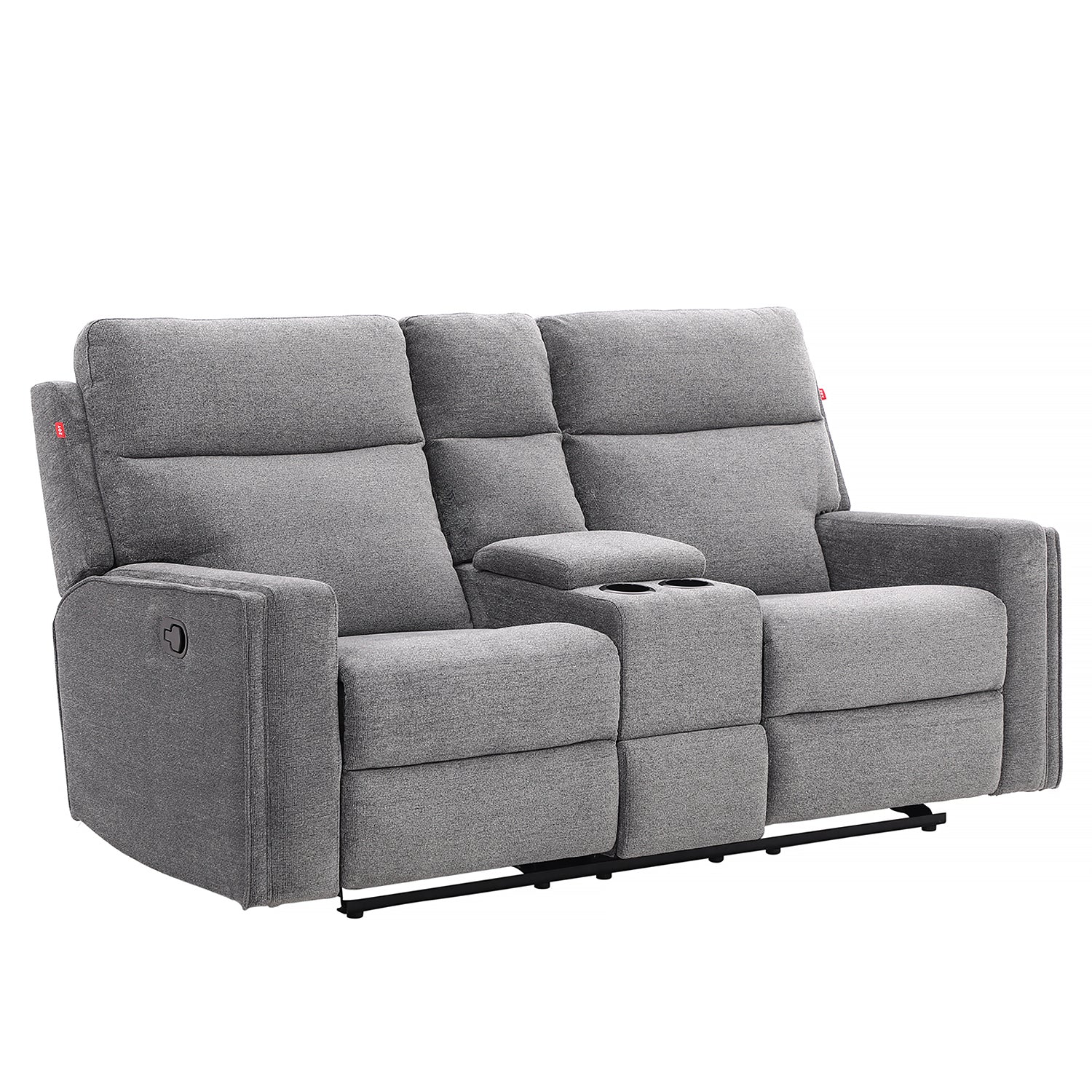 Sofá Reclinable 2 Puestos Beckel Chenille Gris