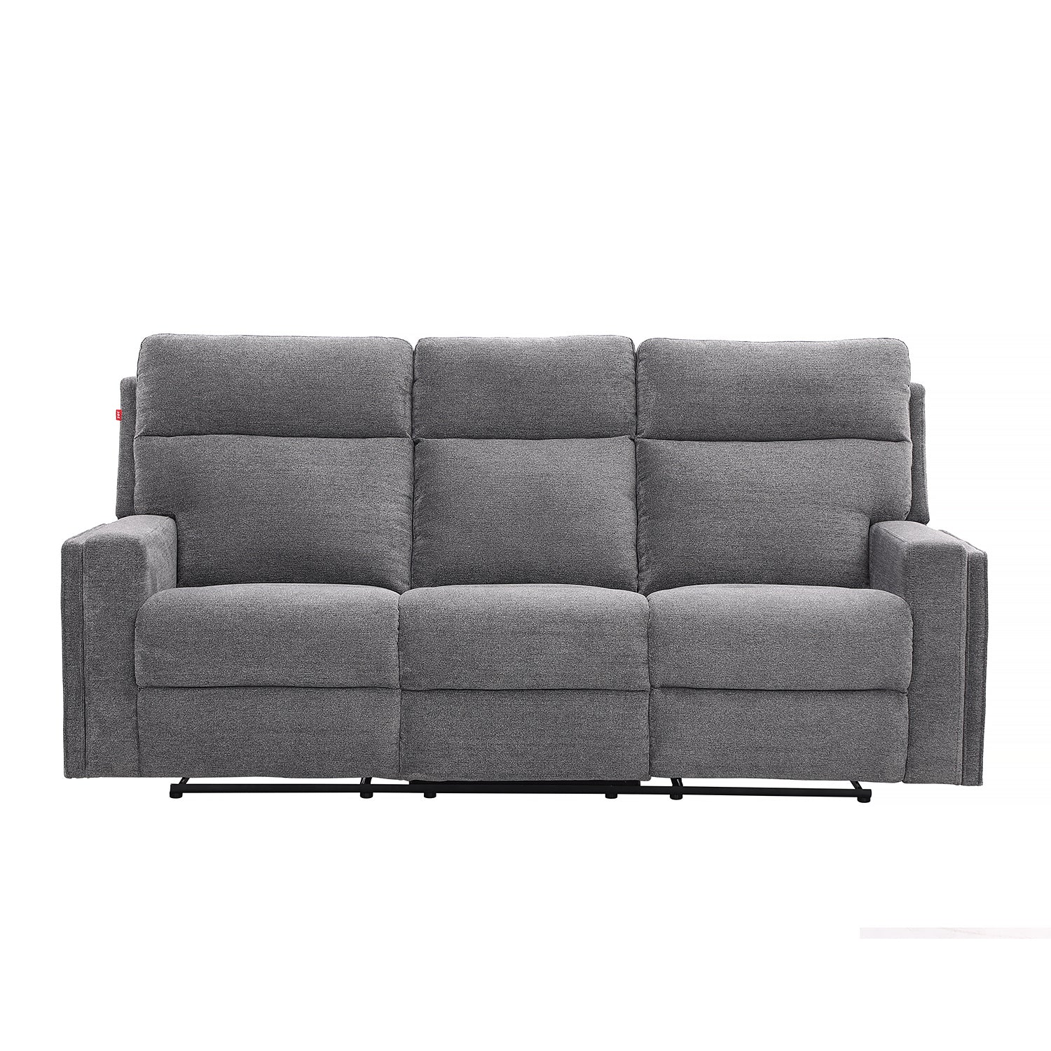 Sofá Reclinable 3 Puestos Beckel Chenille Gris