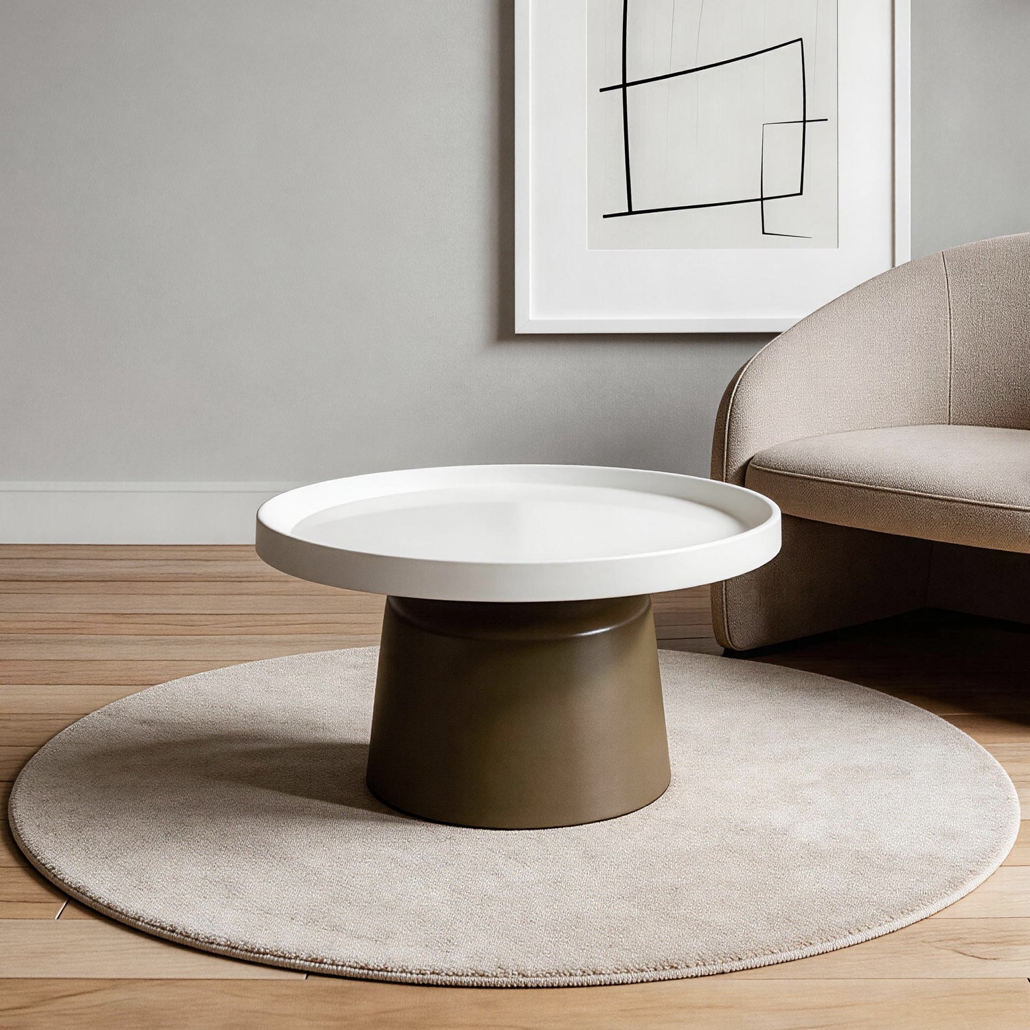Mesa De Centro Pierre Champaña, Blanco Perla