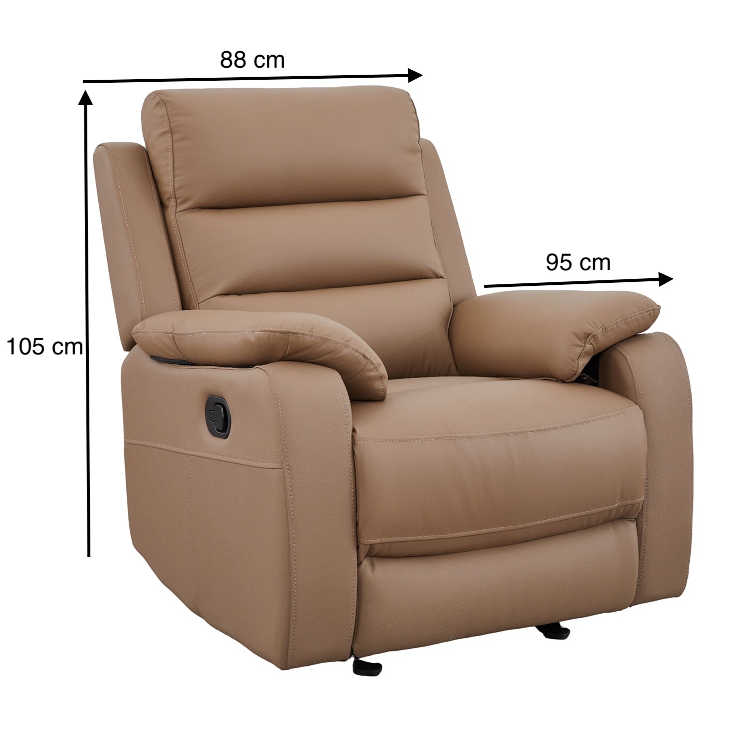 Sillón Reclinable Buzz Cuero Café