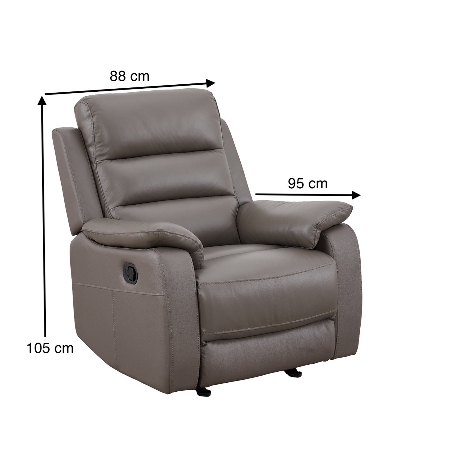 Sillón Reclinable Buzz Cuero Gris