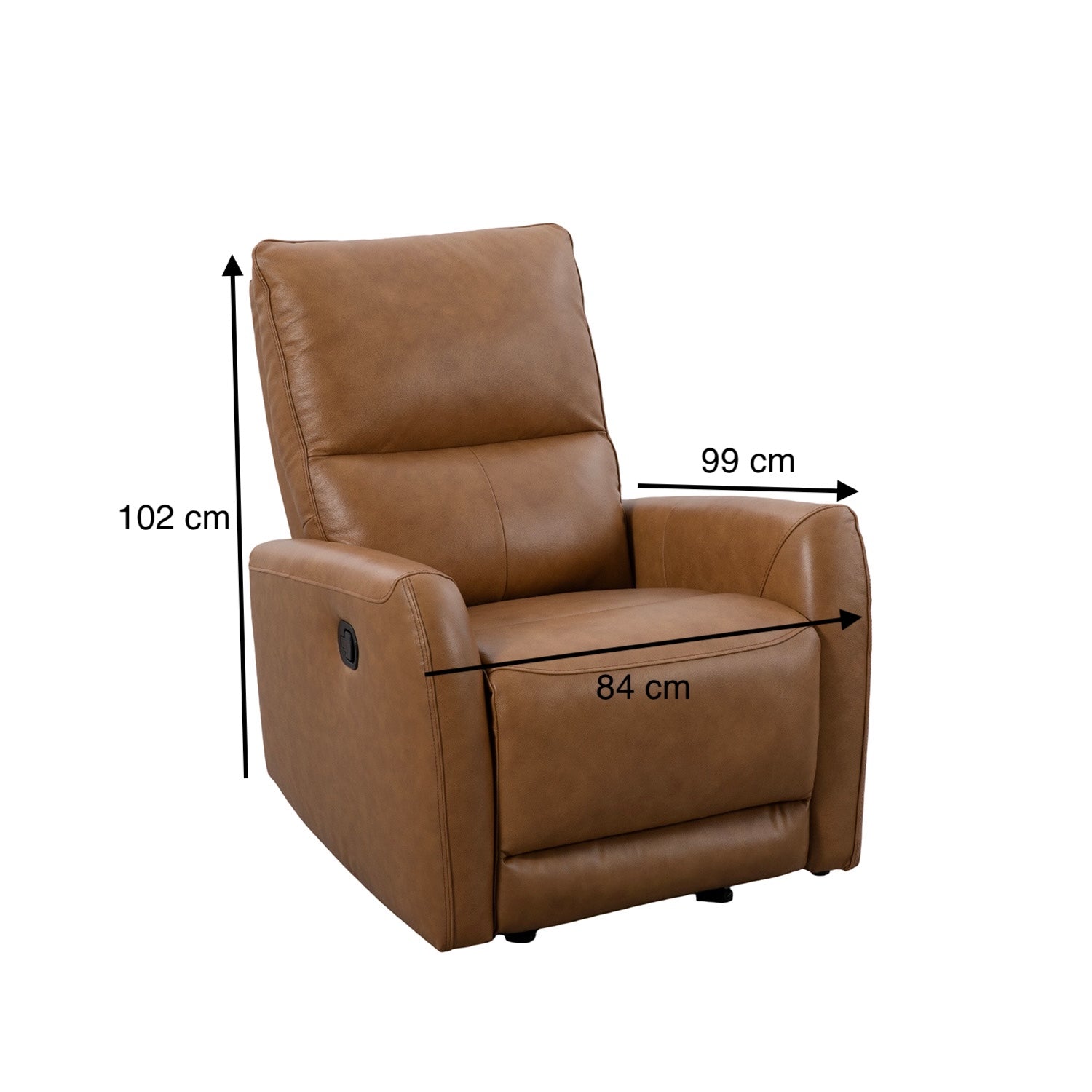 Silla Reclinable Bob Cuero Mostaza