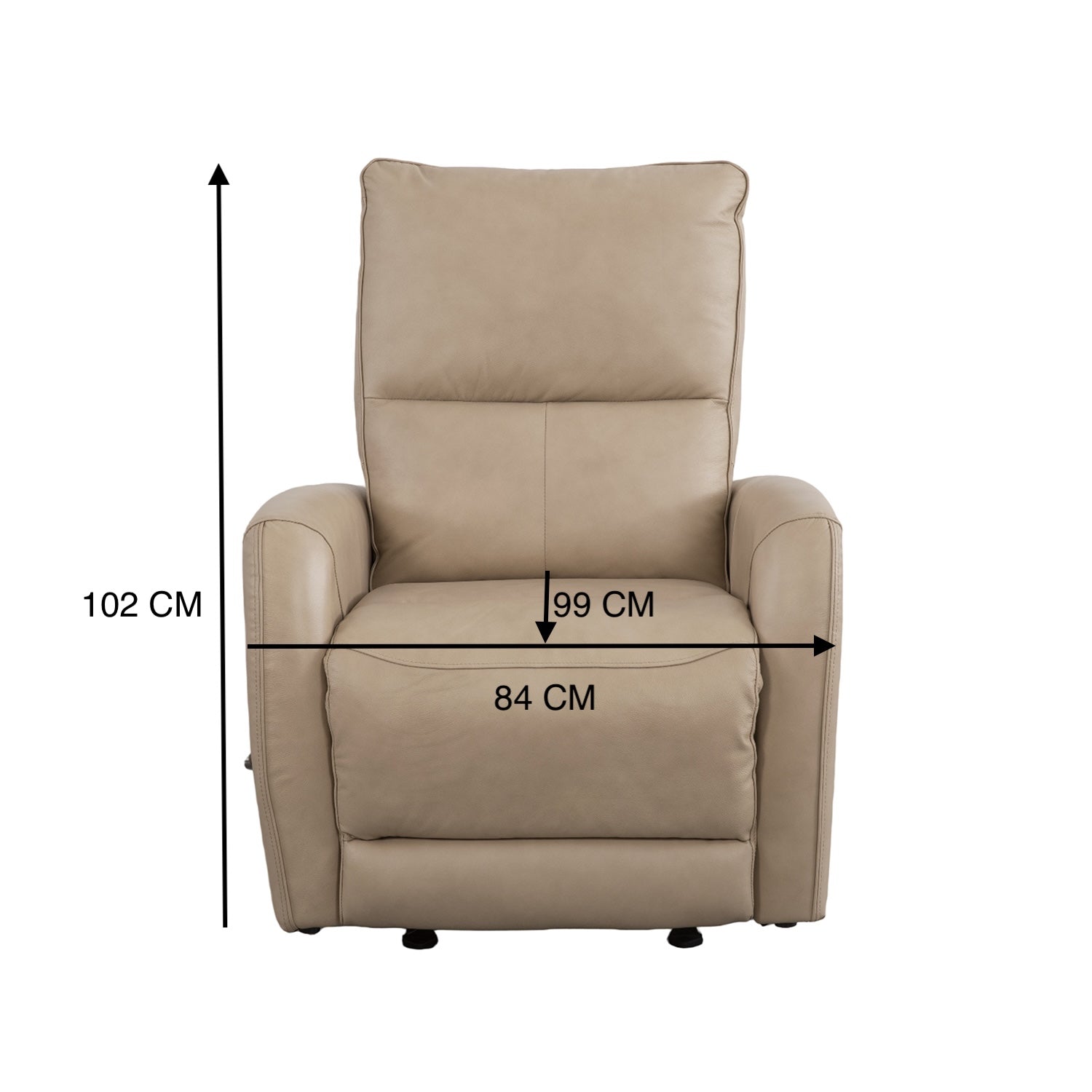 Silla Reclinable Bob Cuero Beige