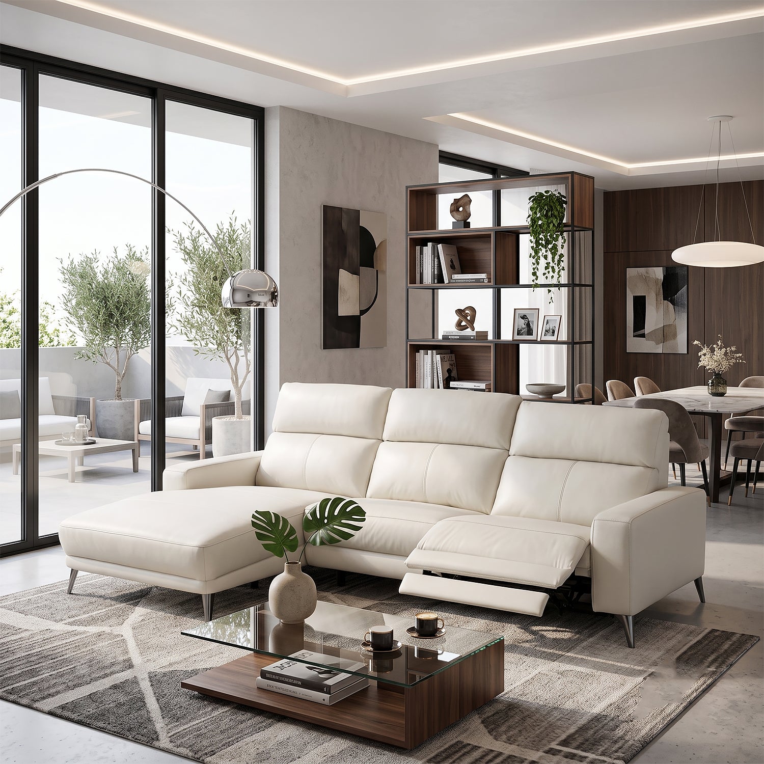Sala Rinconera Azalea Cuero Beige