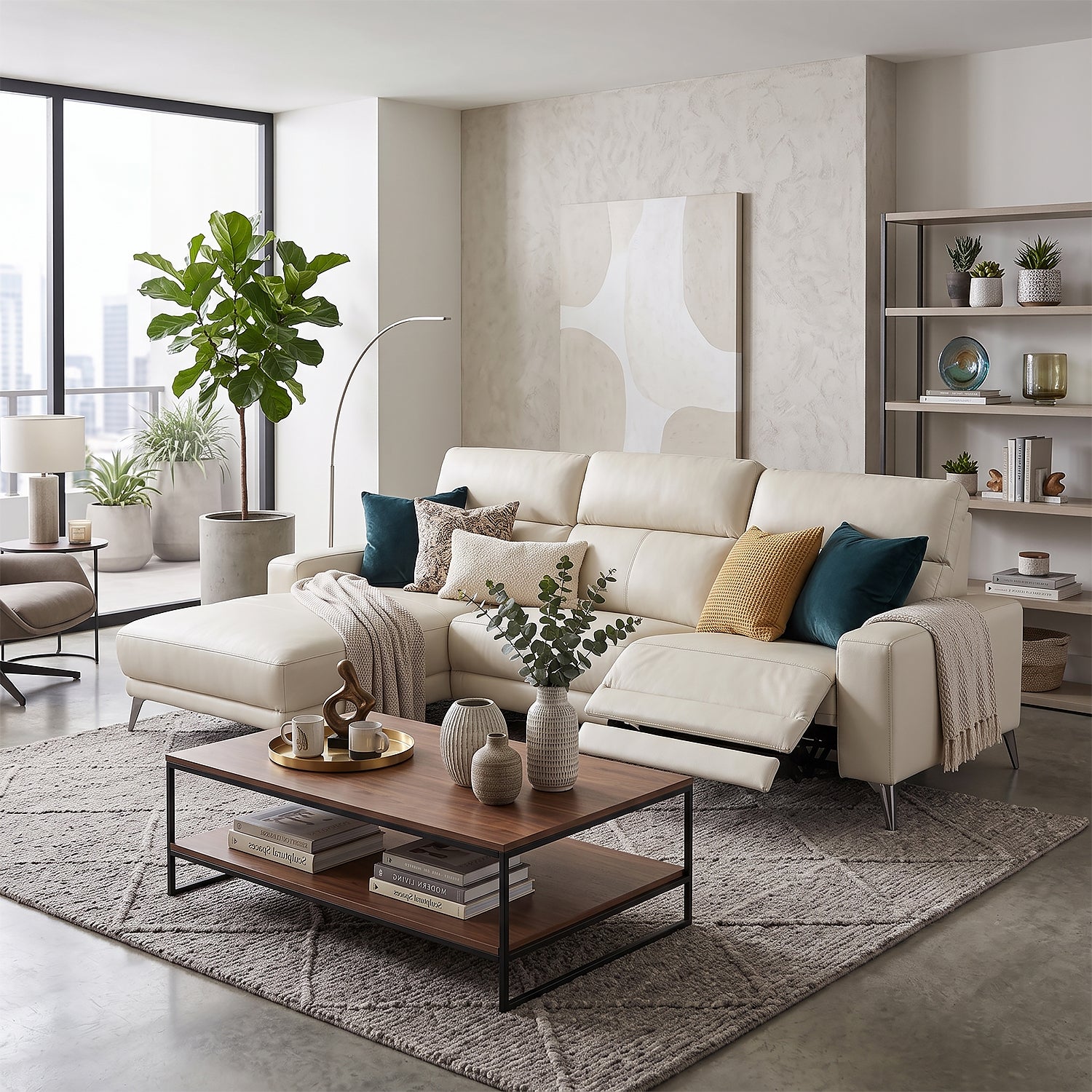 Sala Rinconera Azalea Cuero Beige