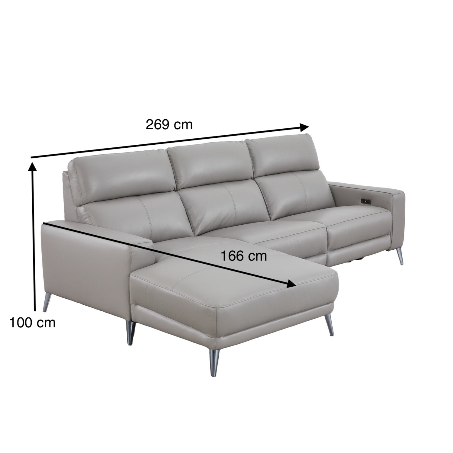 Sala Rinconera Azalea Cuero Gris