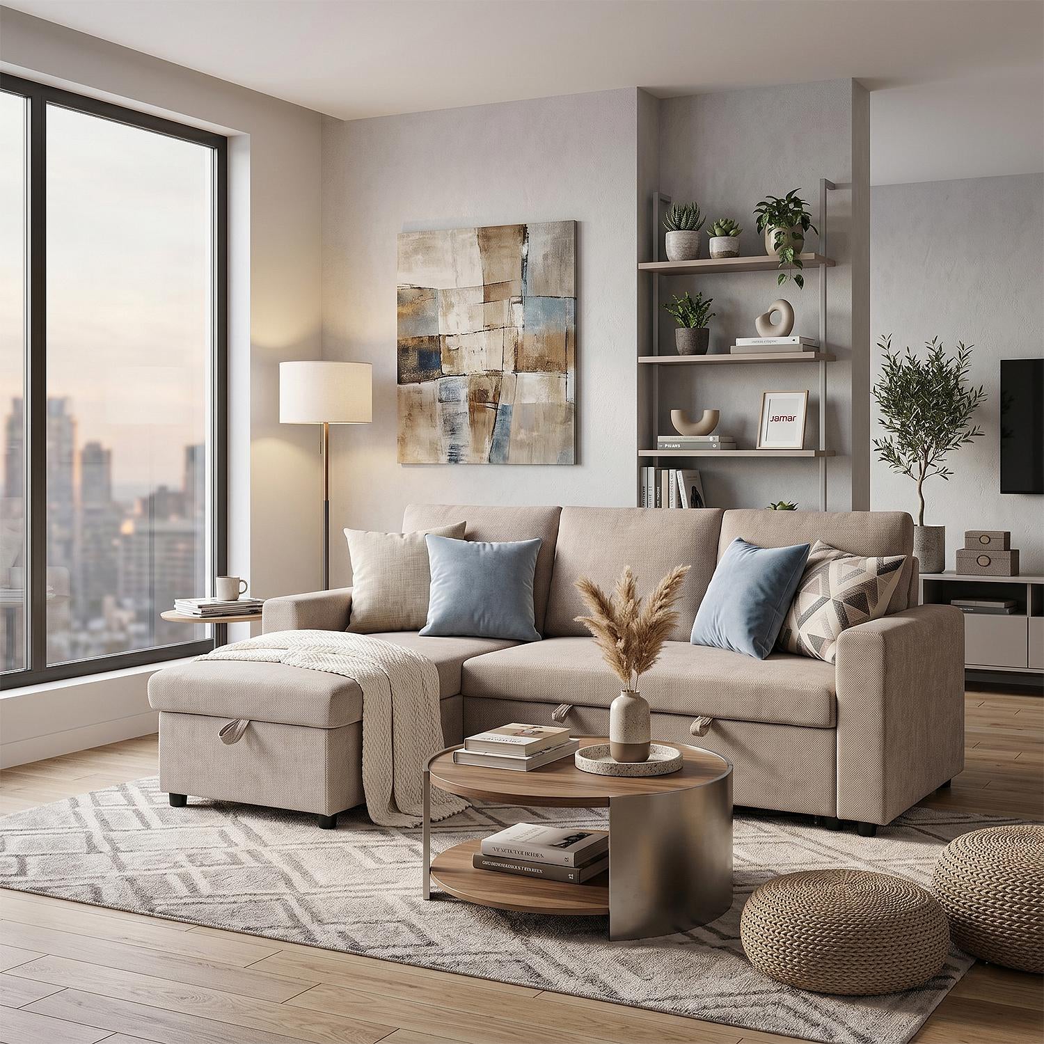 Sala Rinconera Andry Chenille Beige