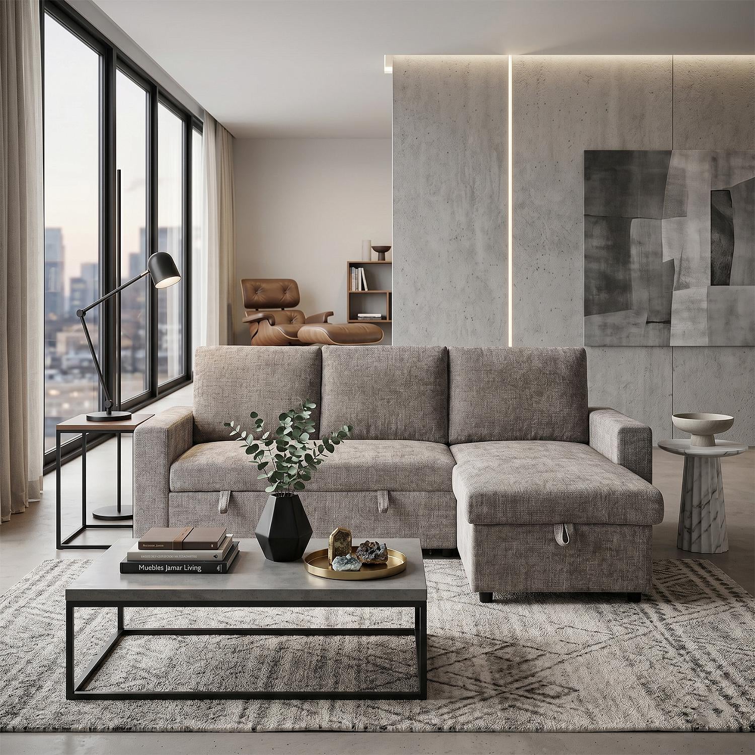 Sala Rinconera Andry Chenille Plata