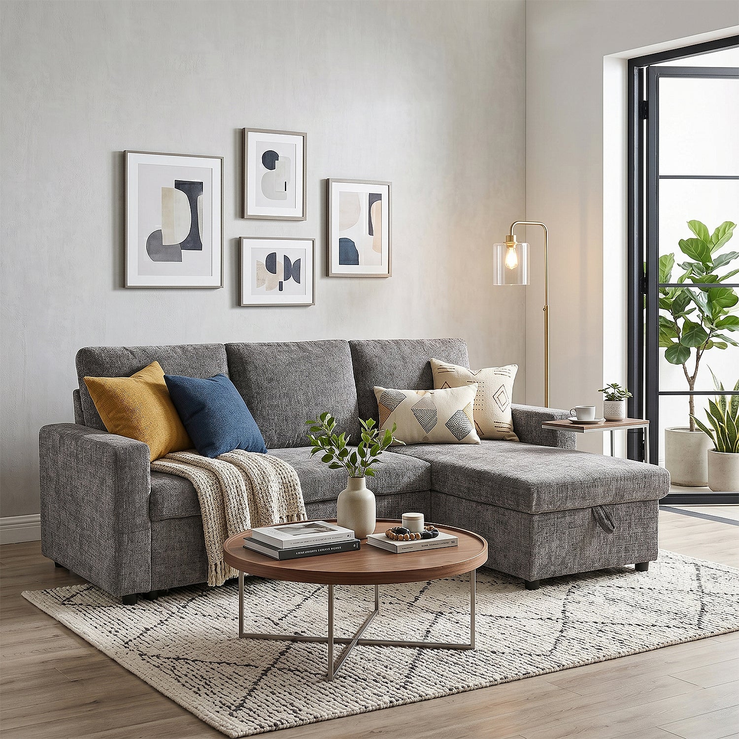 Sala Rinconera Andry Chenille Gris