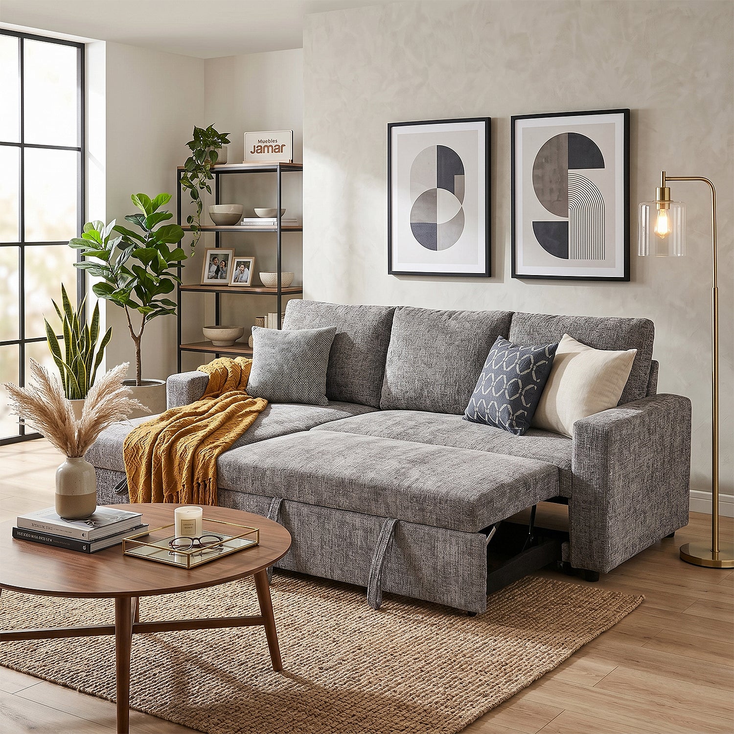 Sala Rinconera Andry Chenille Gris