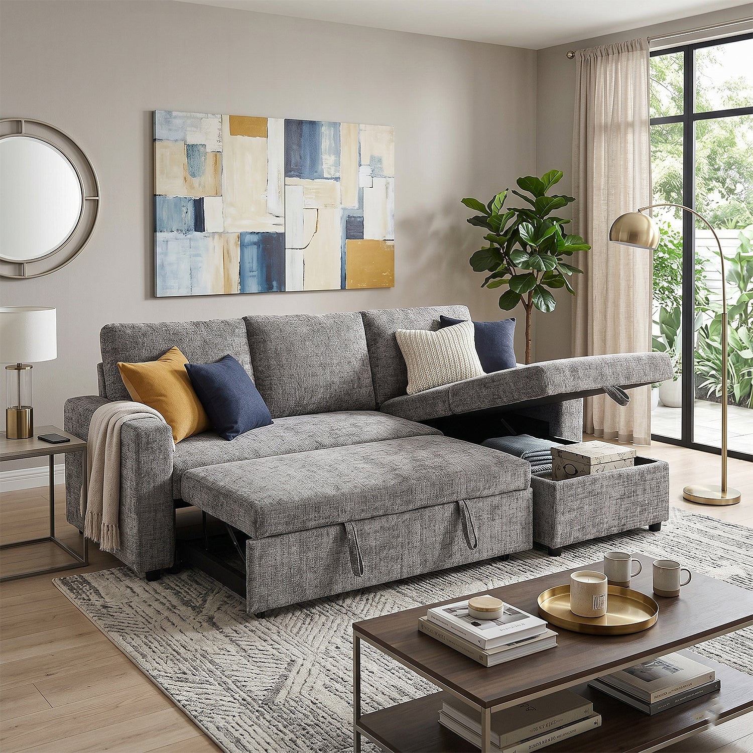 Sala Rinconera Andry Chenille Gris