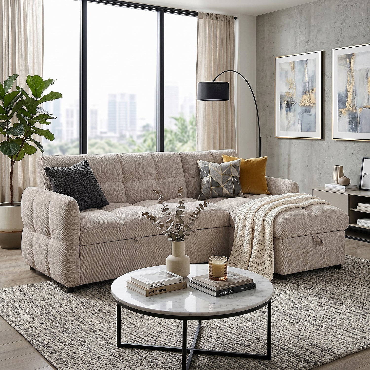 Sala Cama Anne Chenille Beige