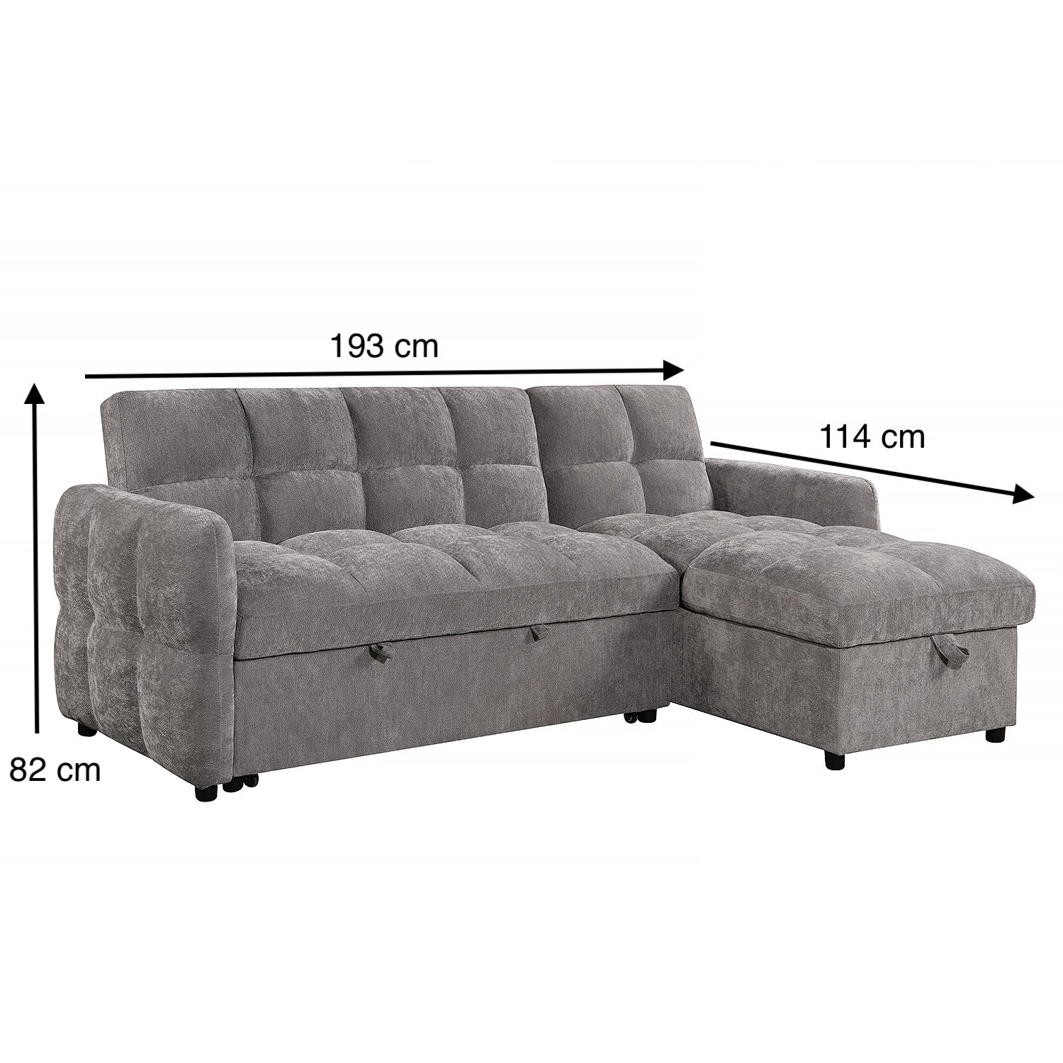 Sala Cama Anne Chenille Gris
