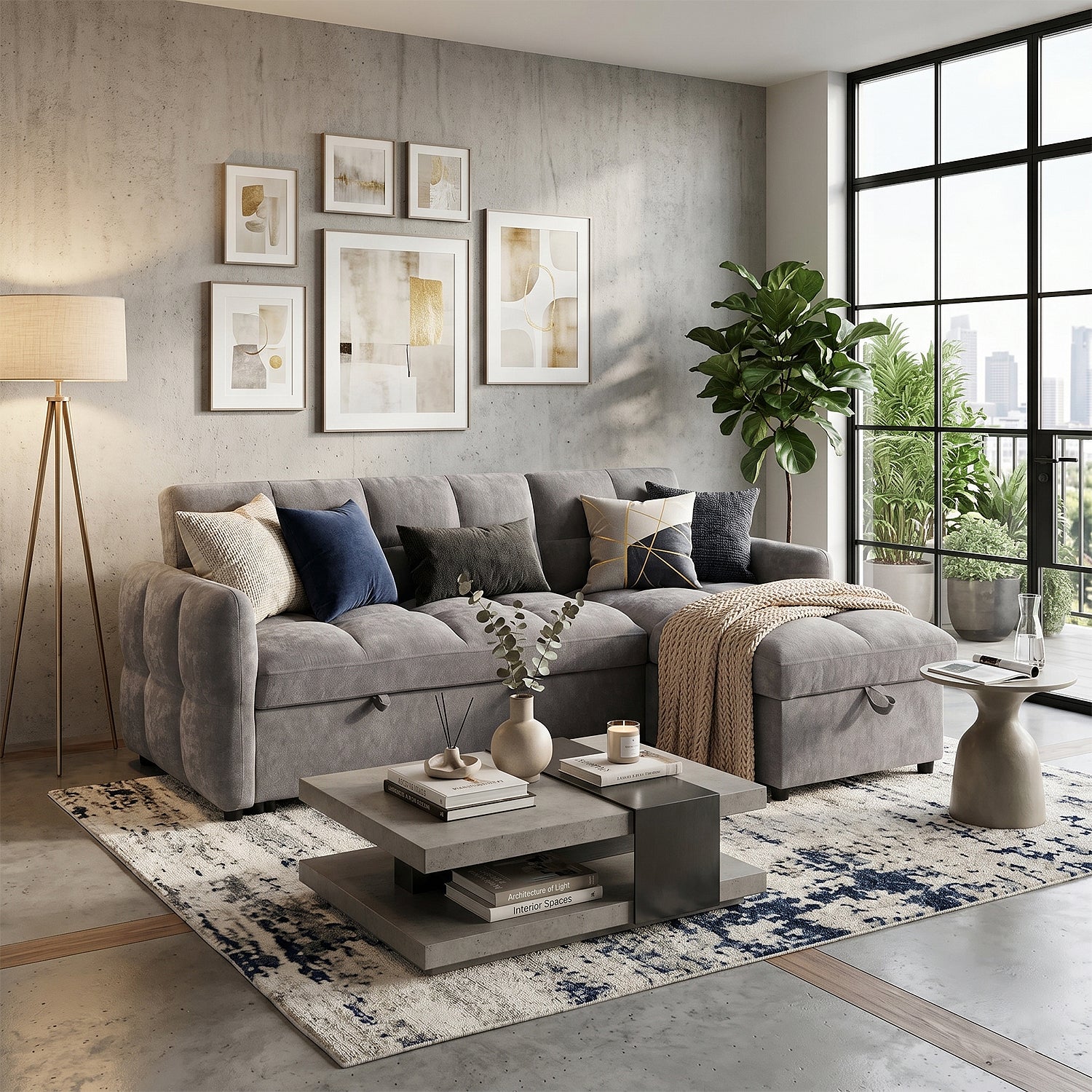 Sala Cama Anne Chenille Gris