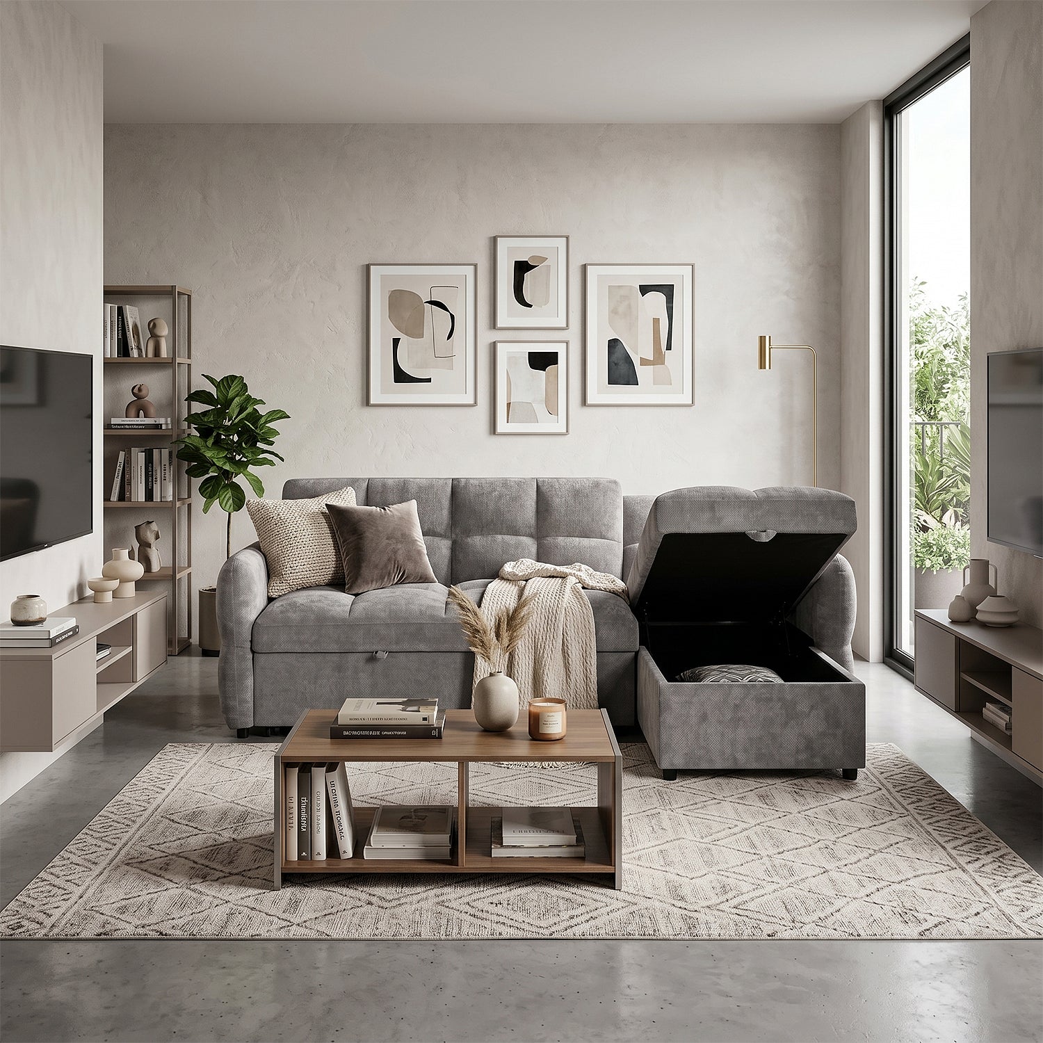 Sala Cama Anne Chenille Gris