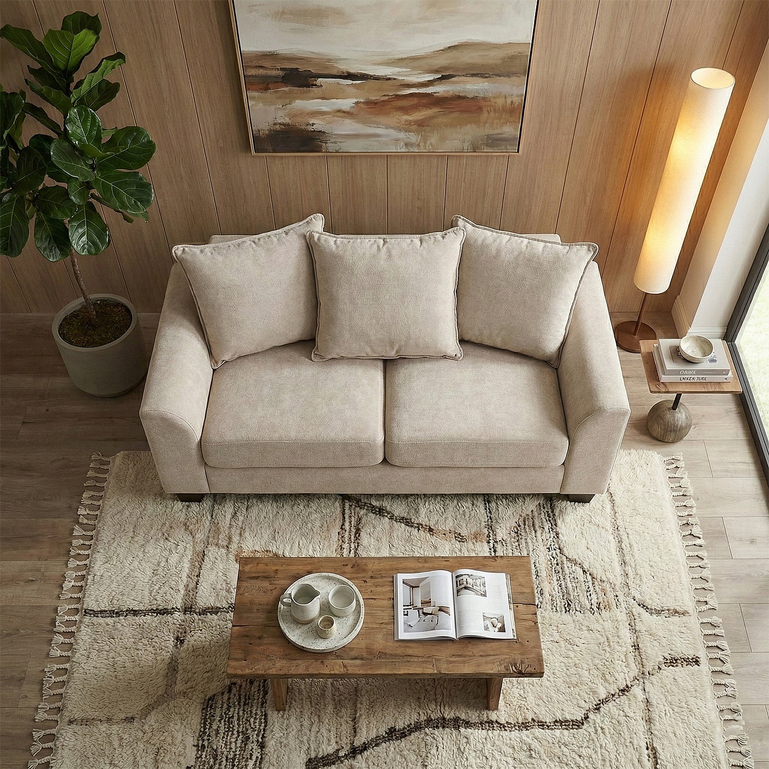 Sofá 2 Puestos Utah Chenille Taupe
