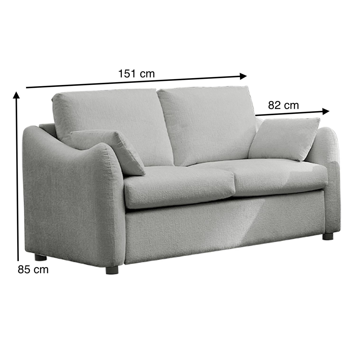 Sofá 2 Puestos Andretti Chenille Plata