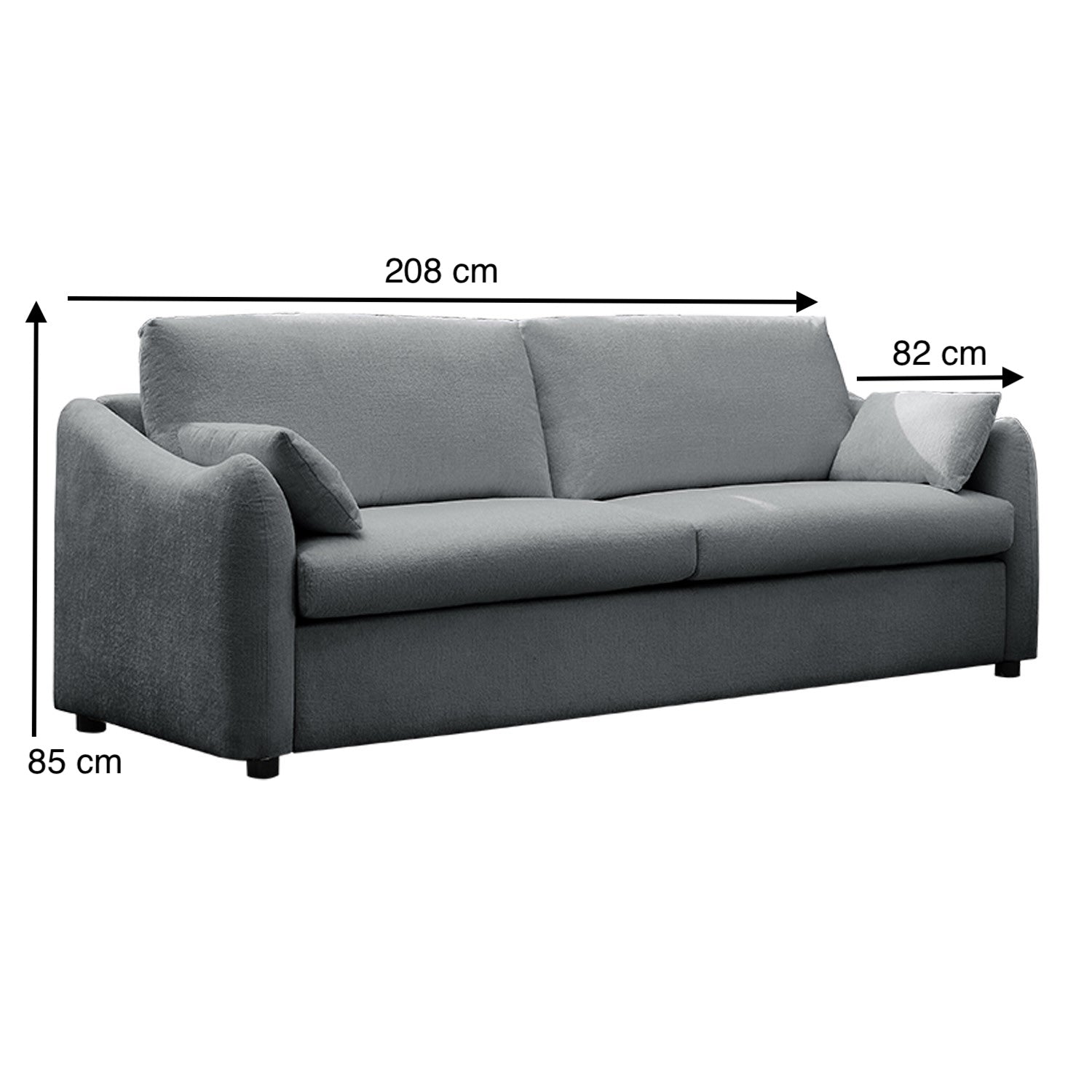 Sofá 3 Puestos Andretti Chenille Plomo