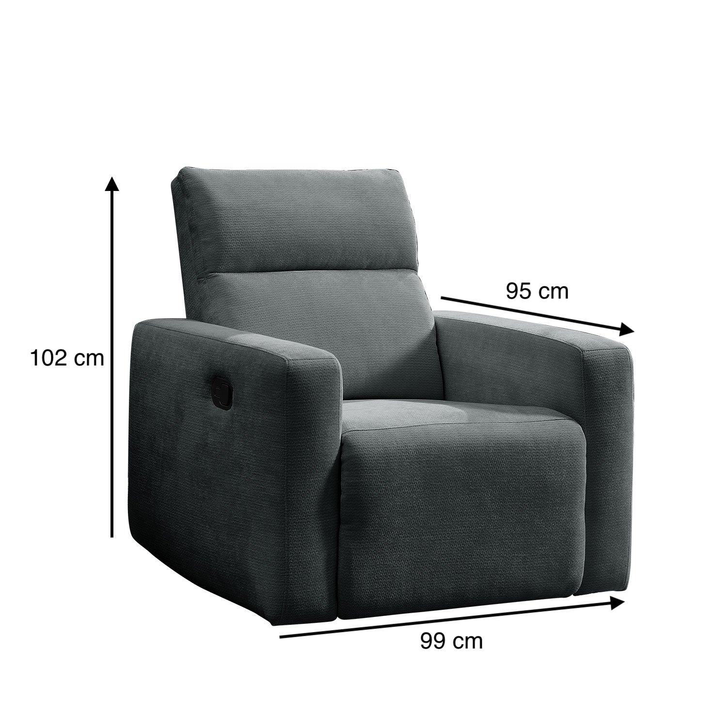Silla Reclinable Caxias Chenille Gris Plomo
