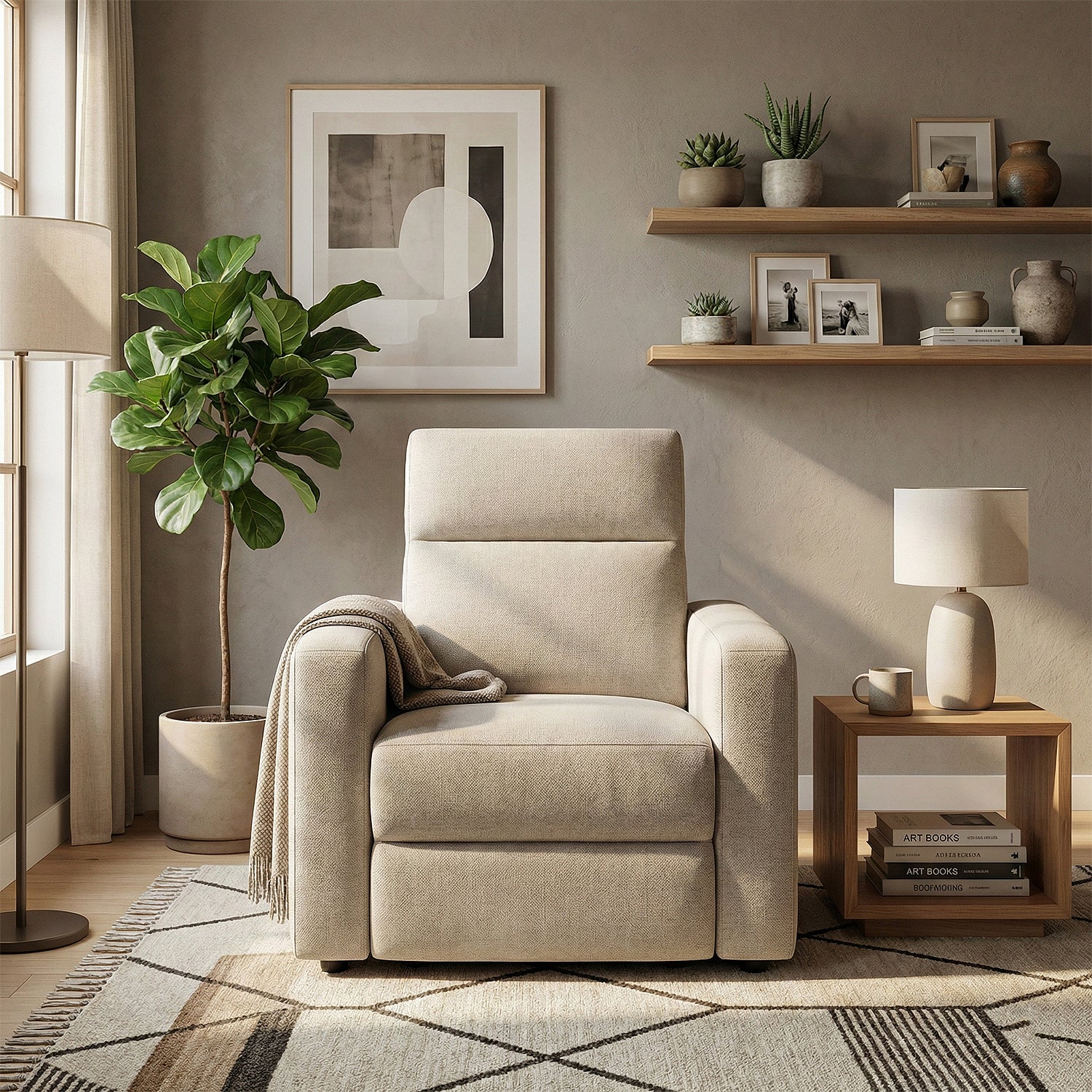 Silla Reclinable Caxias Chenille Taupe