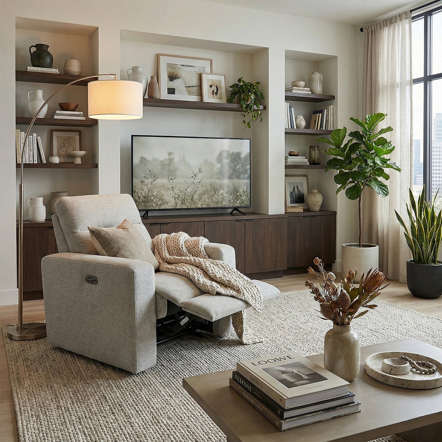 Silla Reclinable Caxias Chenille Taupe