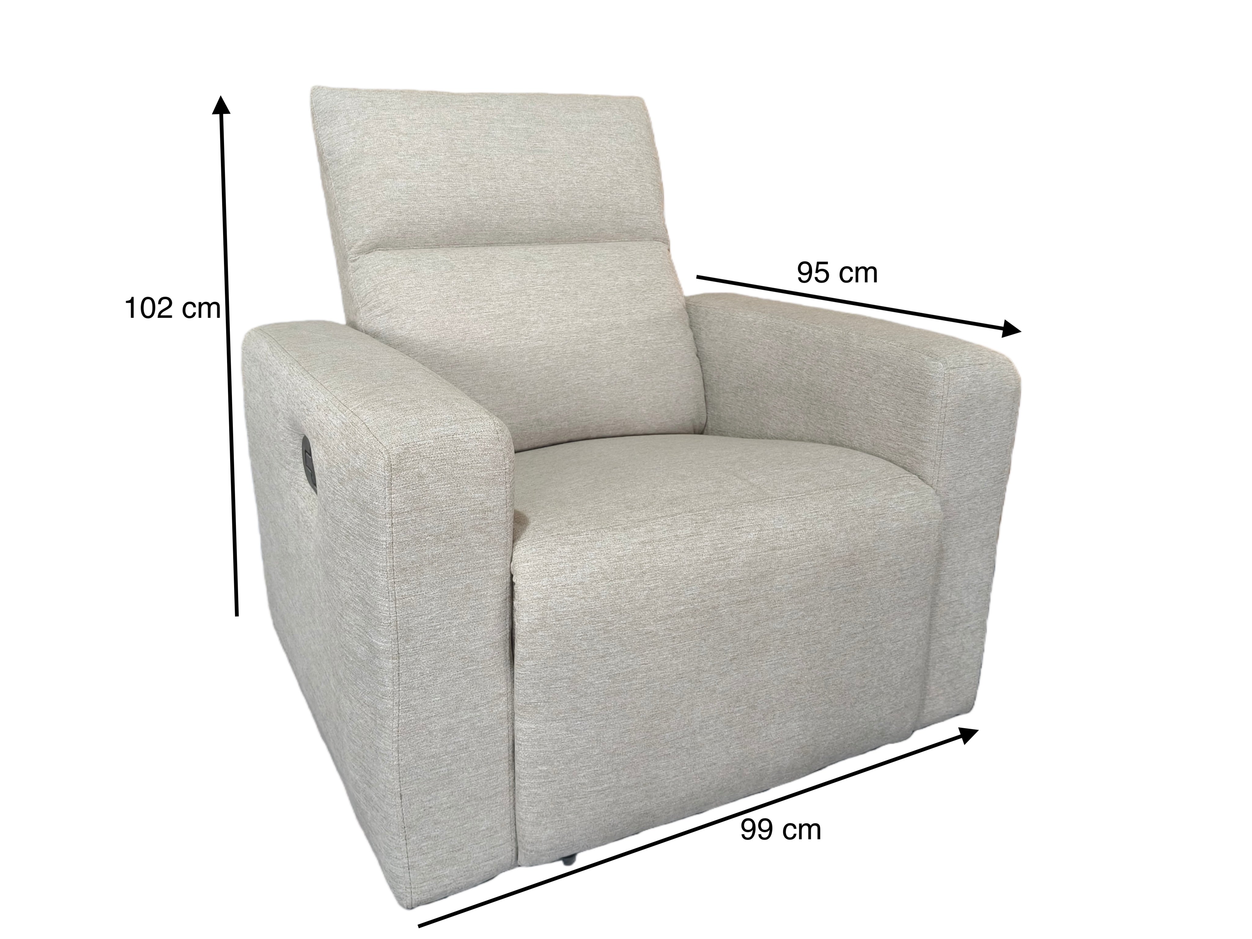 Silla Reclinable Caxias Chenille Taupe