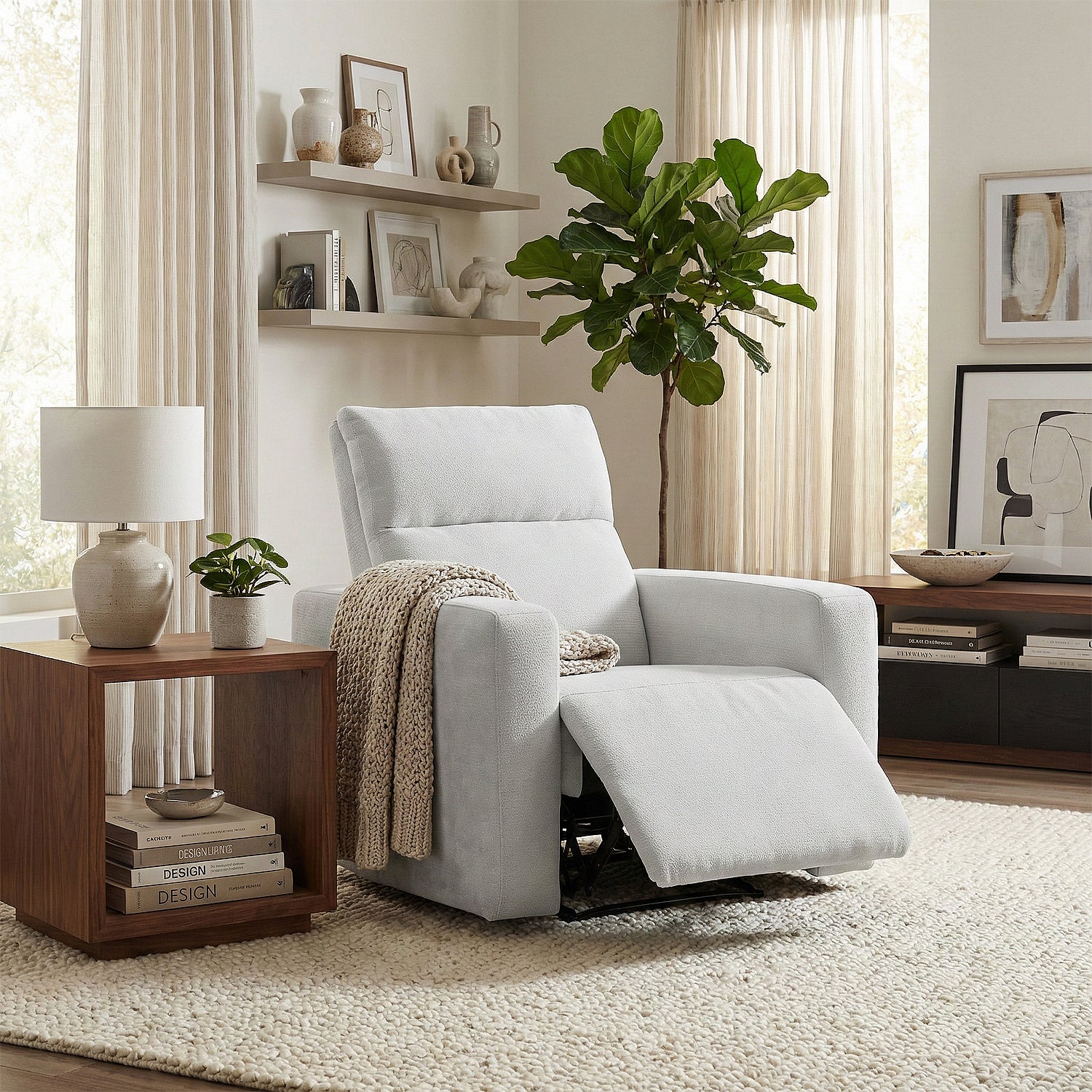 Silla Reclinable Caxias Chenille Gris