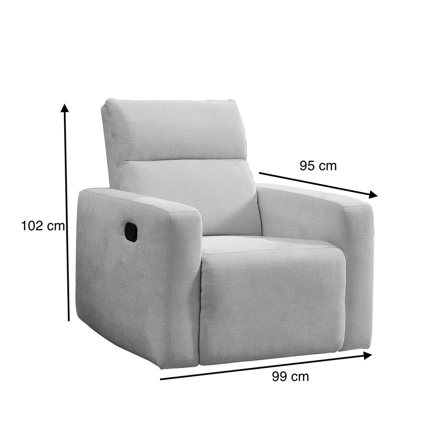 Silla Reclinable Caxias Chenille Gris