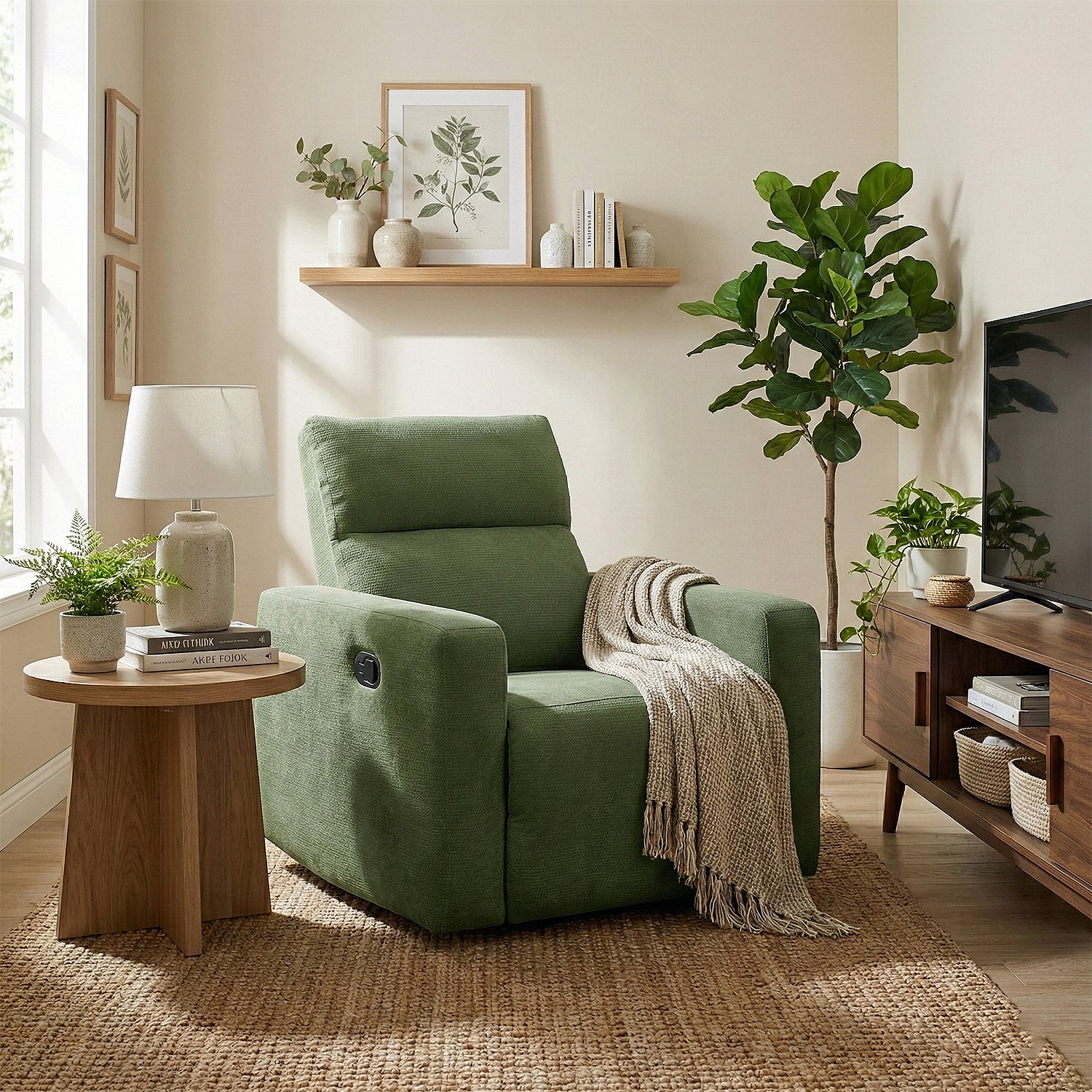 Silla Reclinable Caxias Chenille Verde