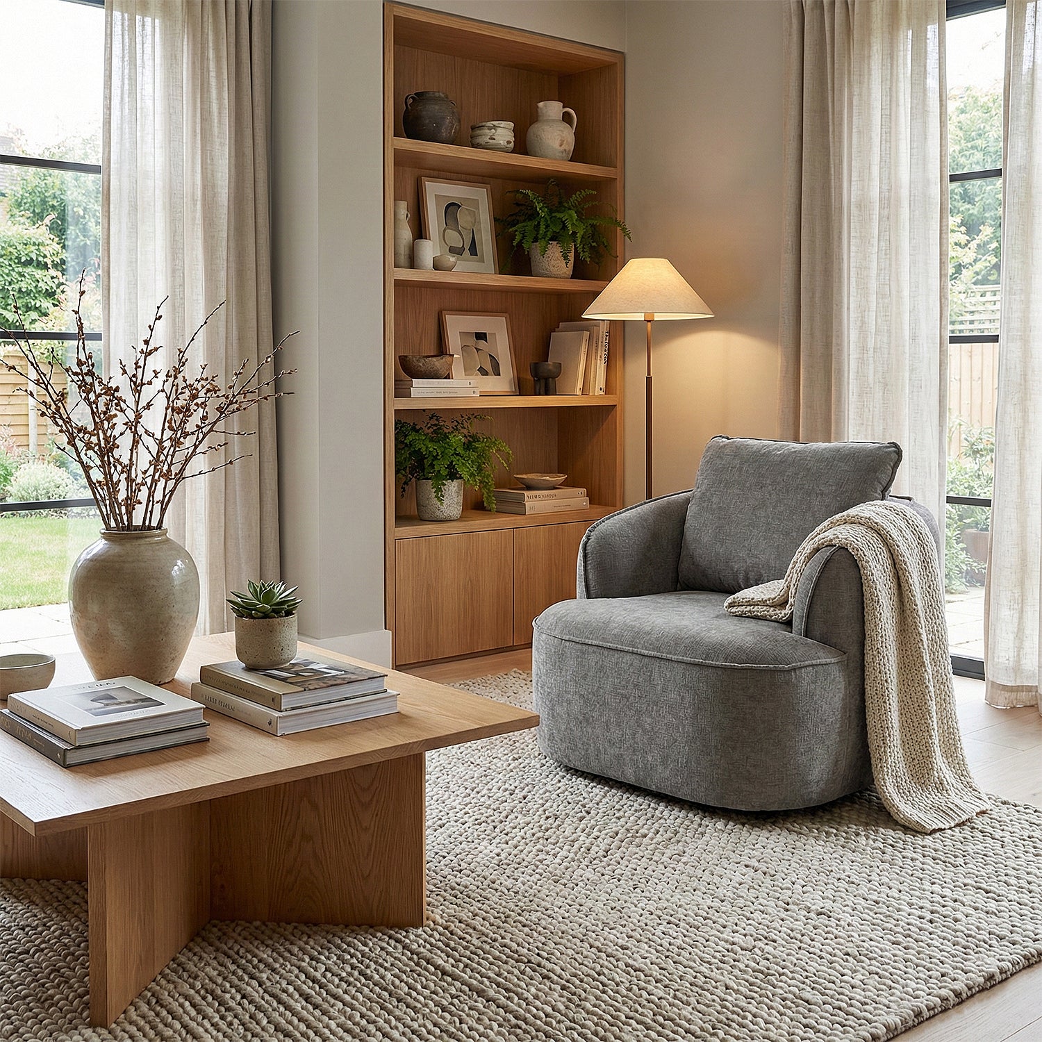 Butaca Elipse Chenille Plata