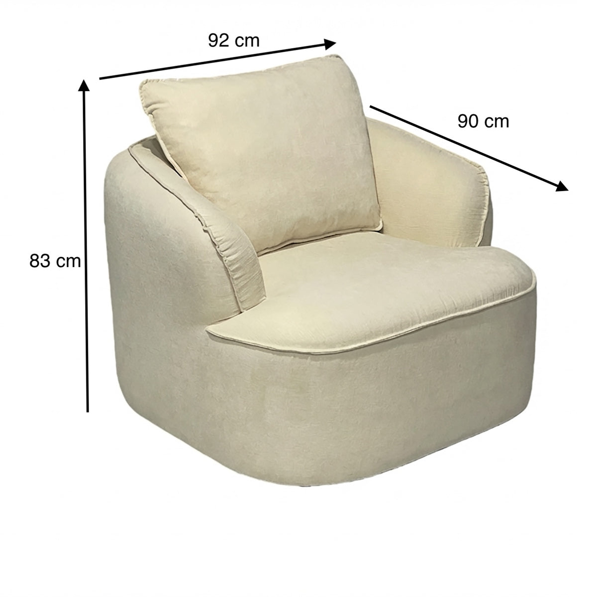 Butaca Elipse Chenille Off White
