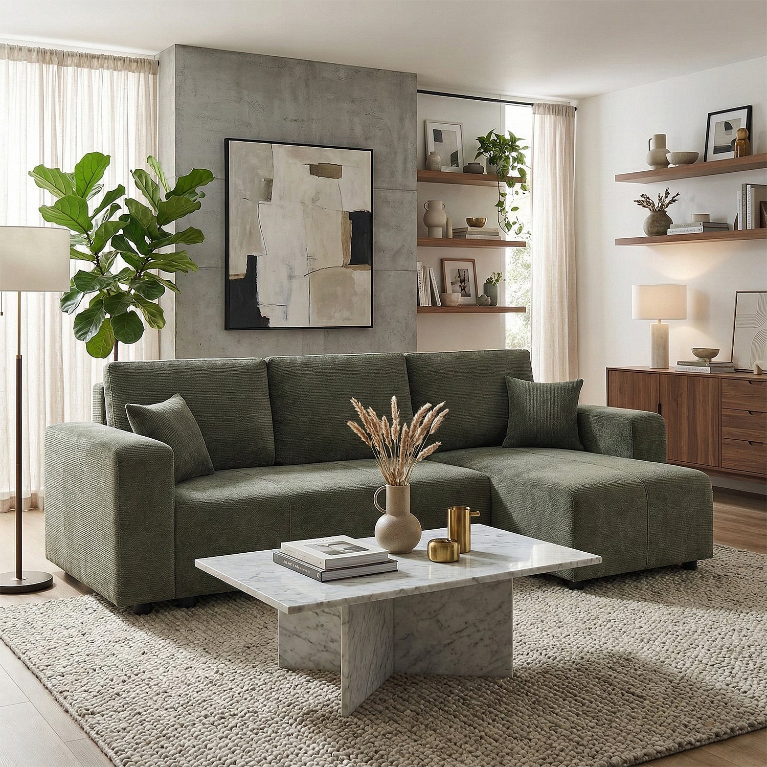 Sala Cama Atenas Chenille Verde