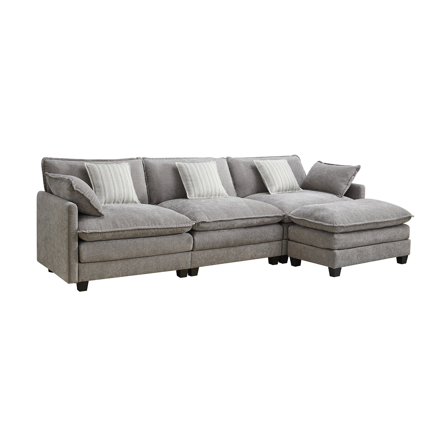 Sala Rinconera Elipse Chenille Gris
