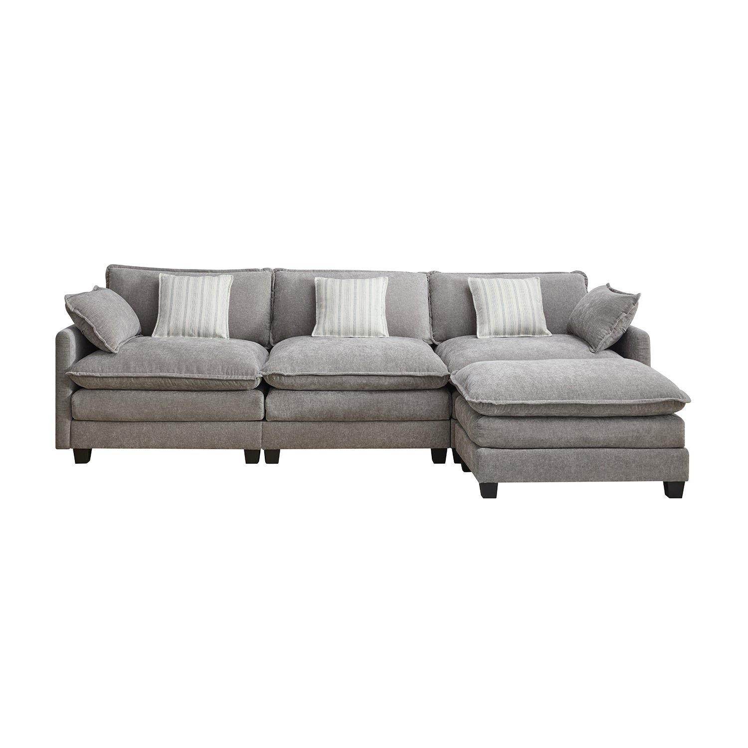 Sala Rinconera Elipse Chenille Gris