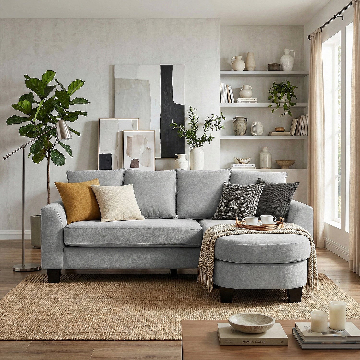 Sala Rinconera Fizz Chenille Gris