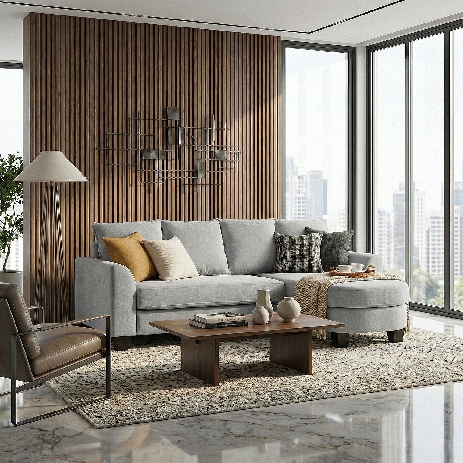 Sala Rinconera Fizz Chenille Gris