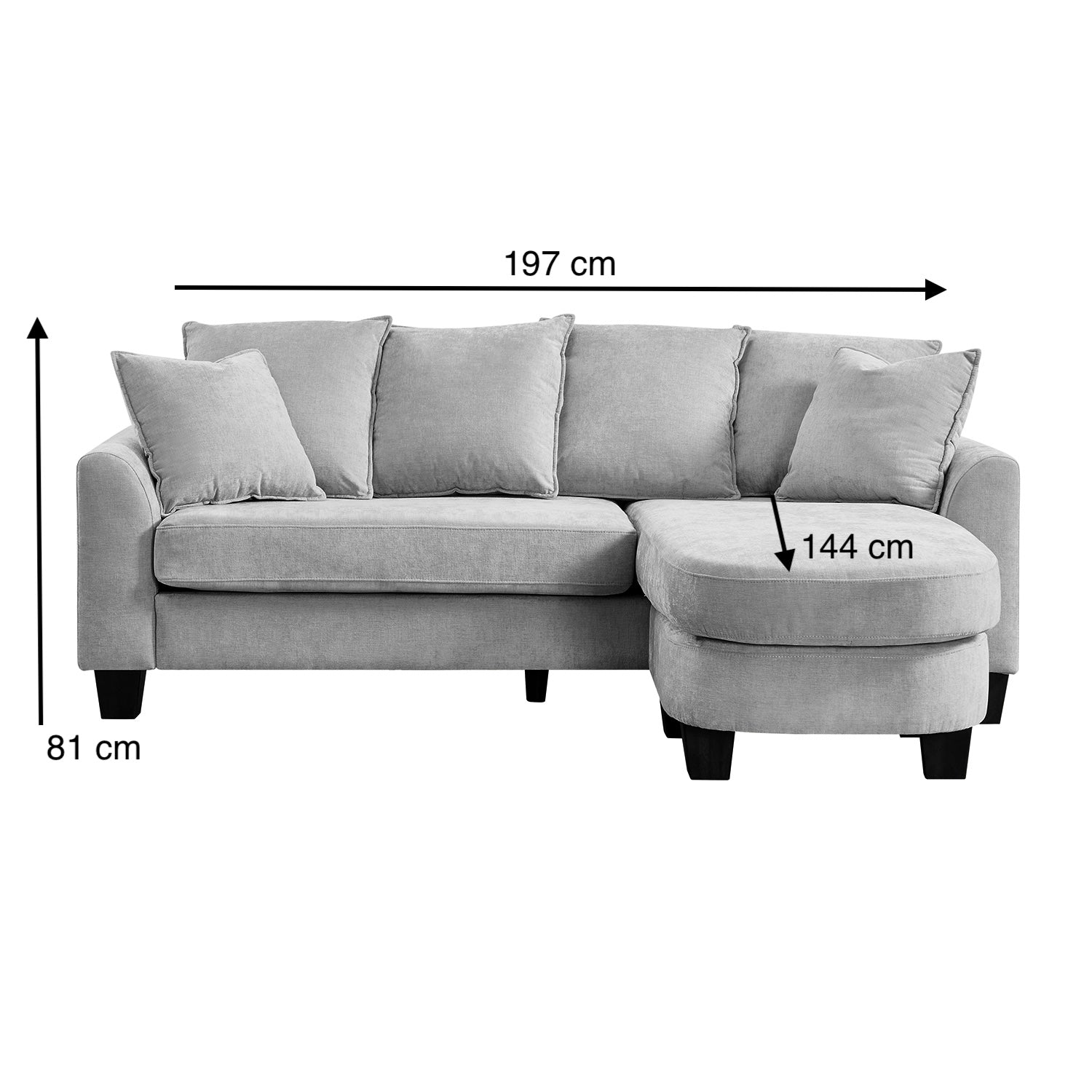 Sala Rinconera Fizz Chenille Gris