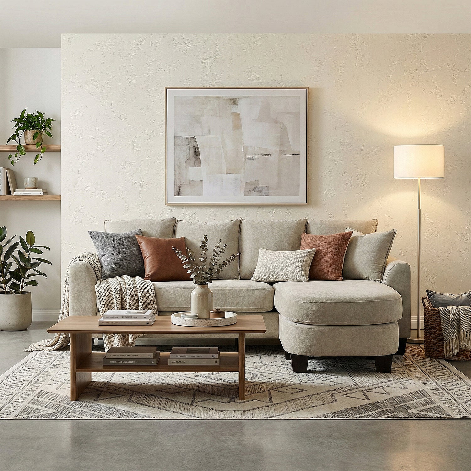 Sala Rinconera Fizz Chenille Beige