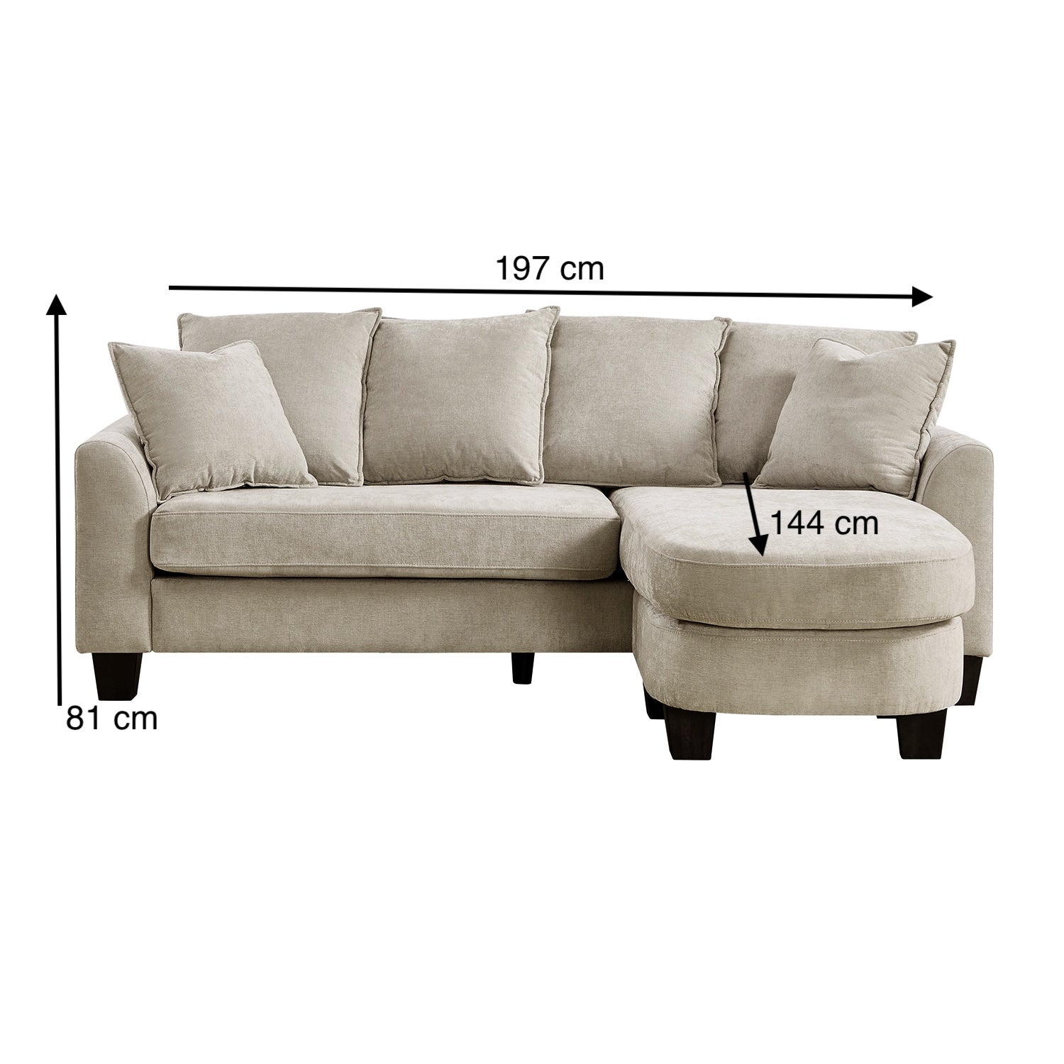 Sala Rinconera Fizz Chenille Beige