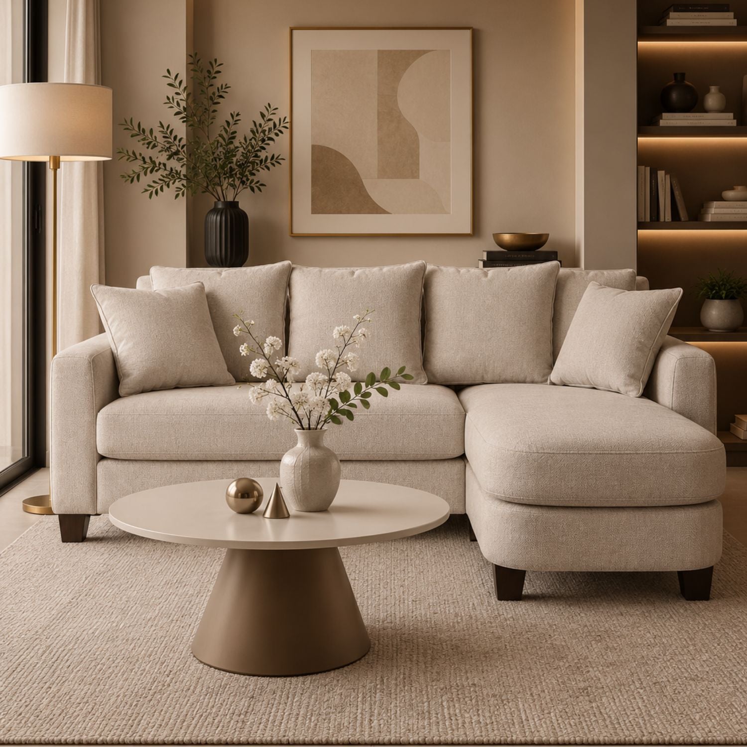 Sala Rinconera Fizz Chenille Beige