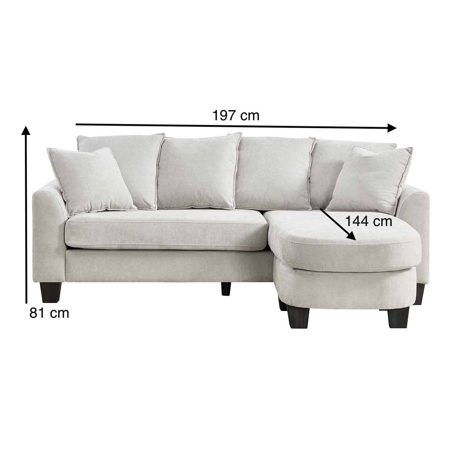 Sala Rinconera Fizz Chenille Plata