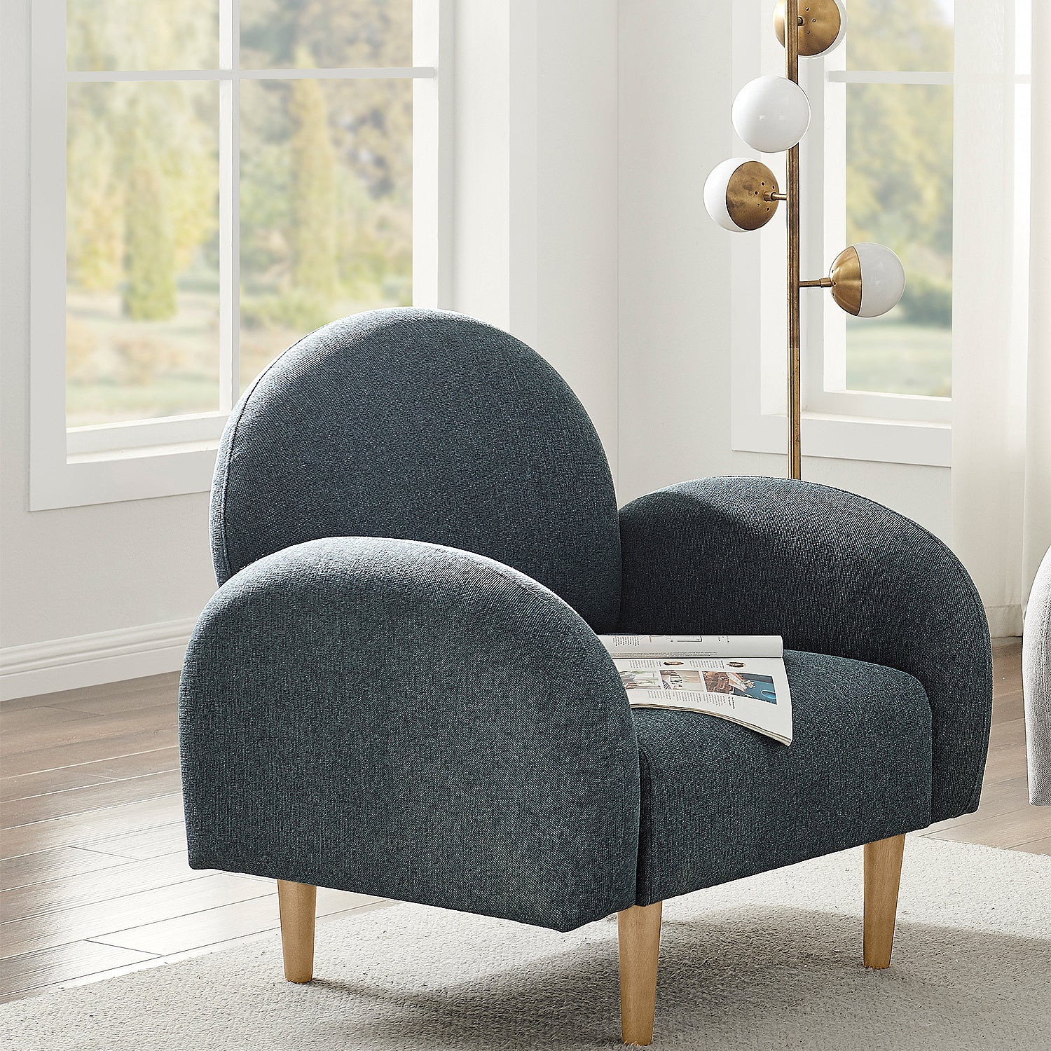 Poltrona Gerona Chenille Azul