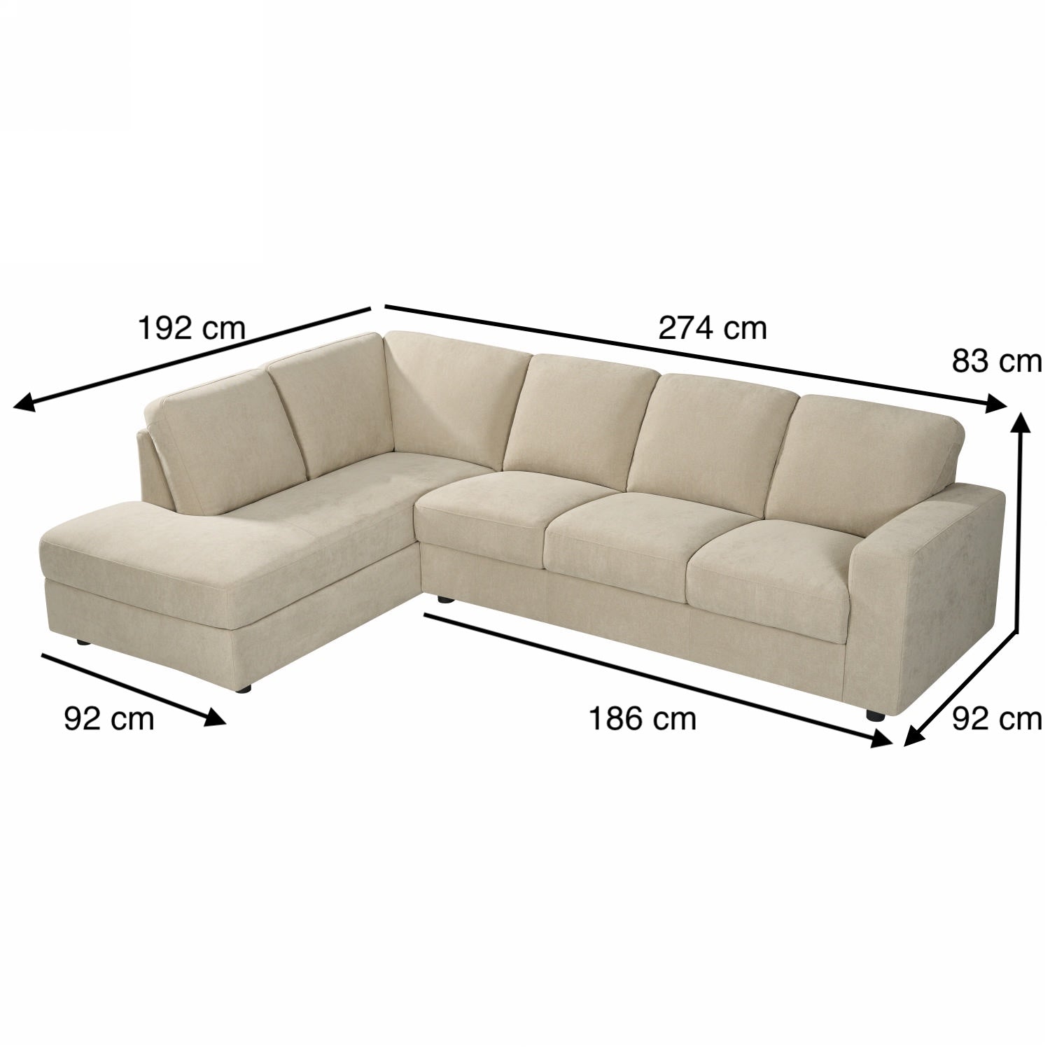 Sala Rinconera Rusel Chenille Beige